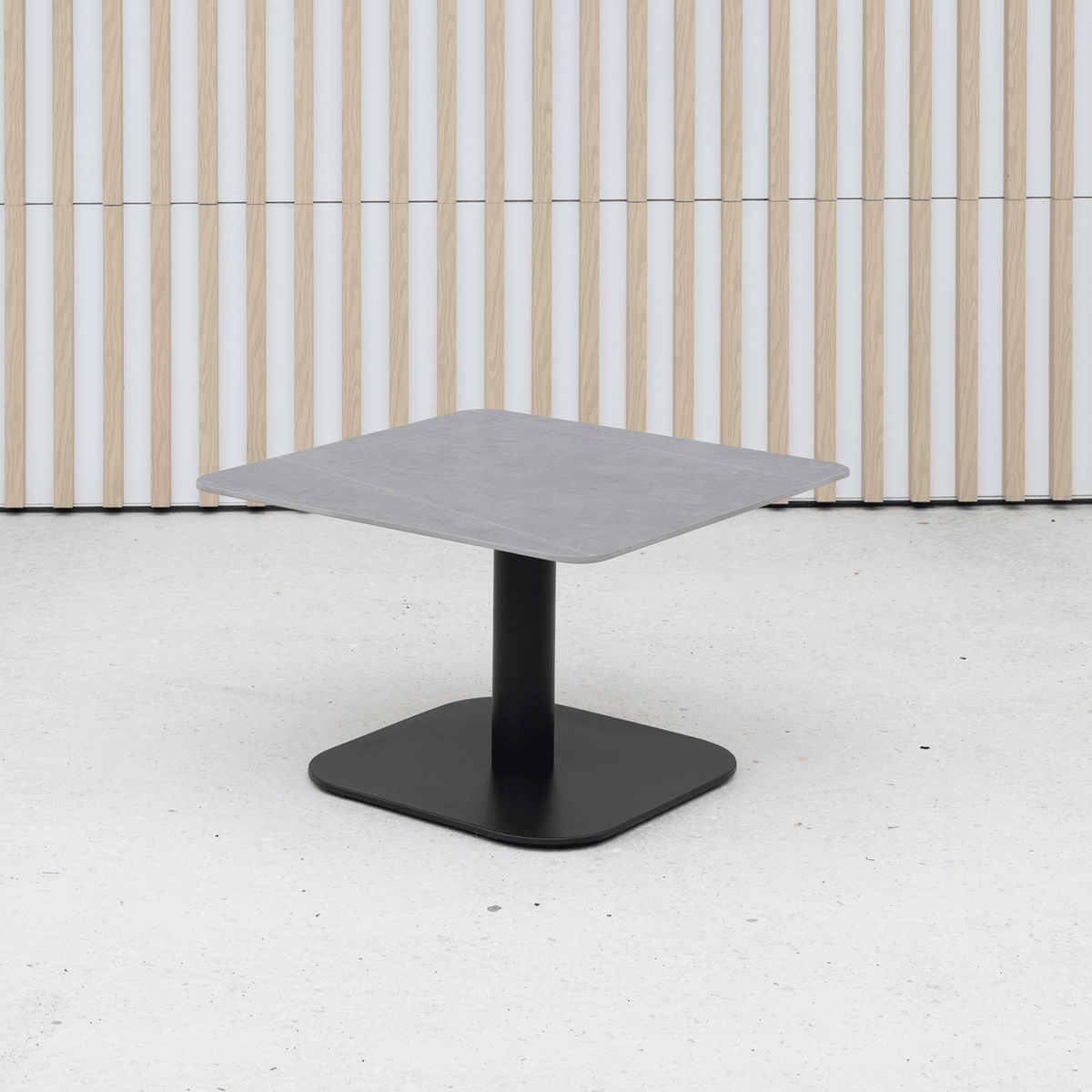 New Wave 59cm Square Side Table - Charcoal/Sintered Stone - Lume Outdoor Living
