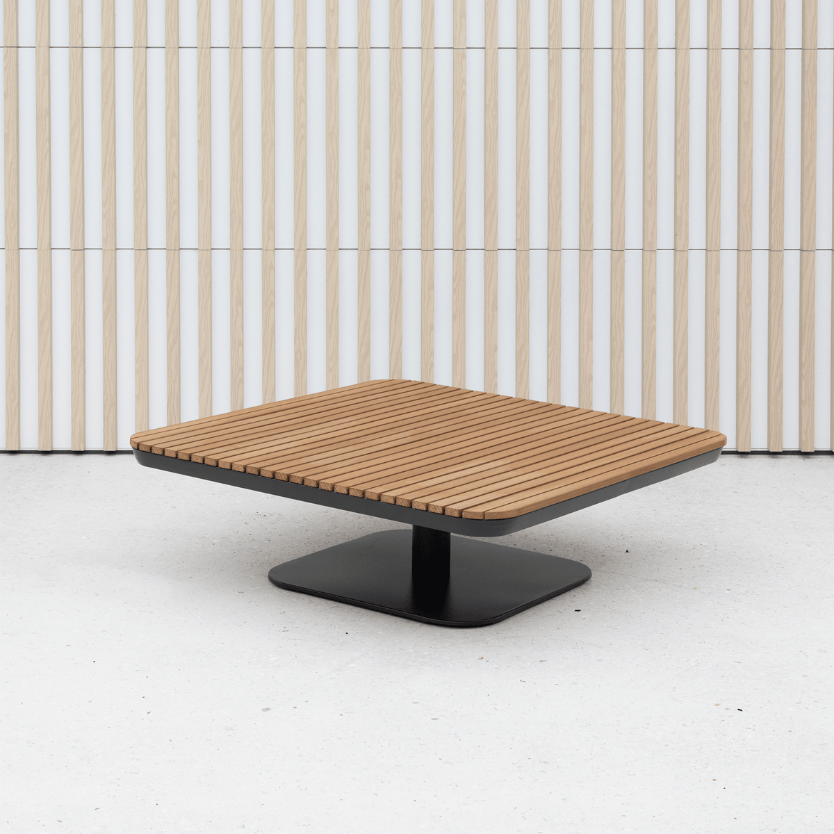 New Wave 90cm Square Coffee Table - Charcoal/Wood-look - Lume Outdoor Living