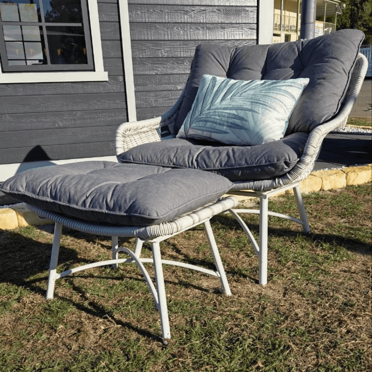 Noosa Lounge Chair & Footstool - Lume Outdoor Living