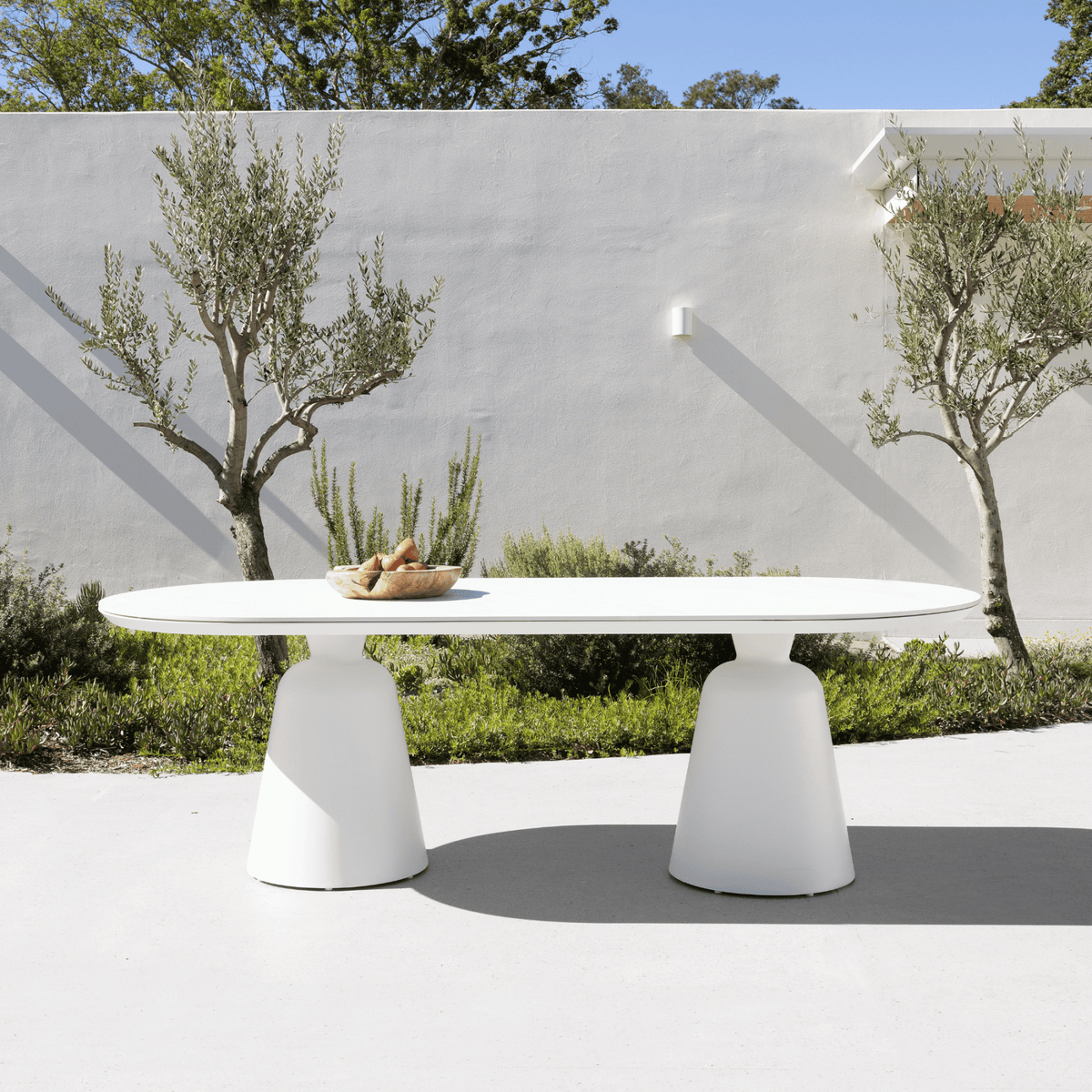 Ponte 240x110cm Pedestal Dining Table - Black - Lume Outdoor Living