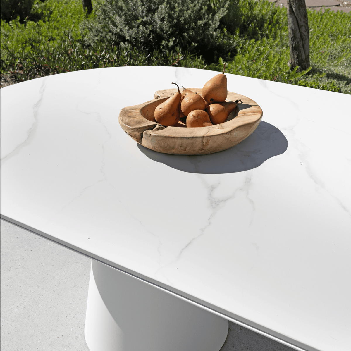 Ponte 240x110cm Pedestal Dining Table - Black - Lume Outdoor Living