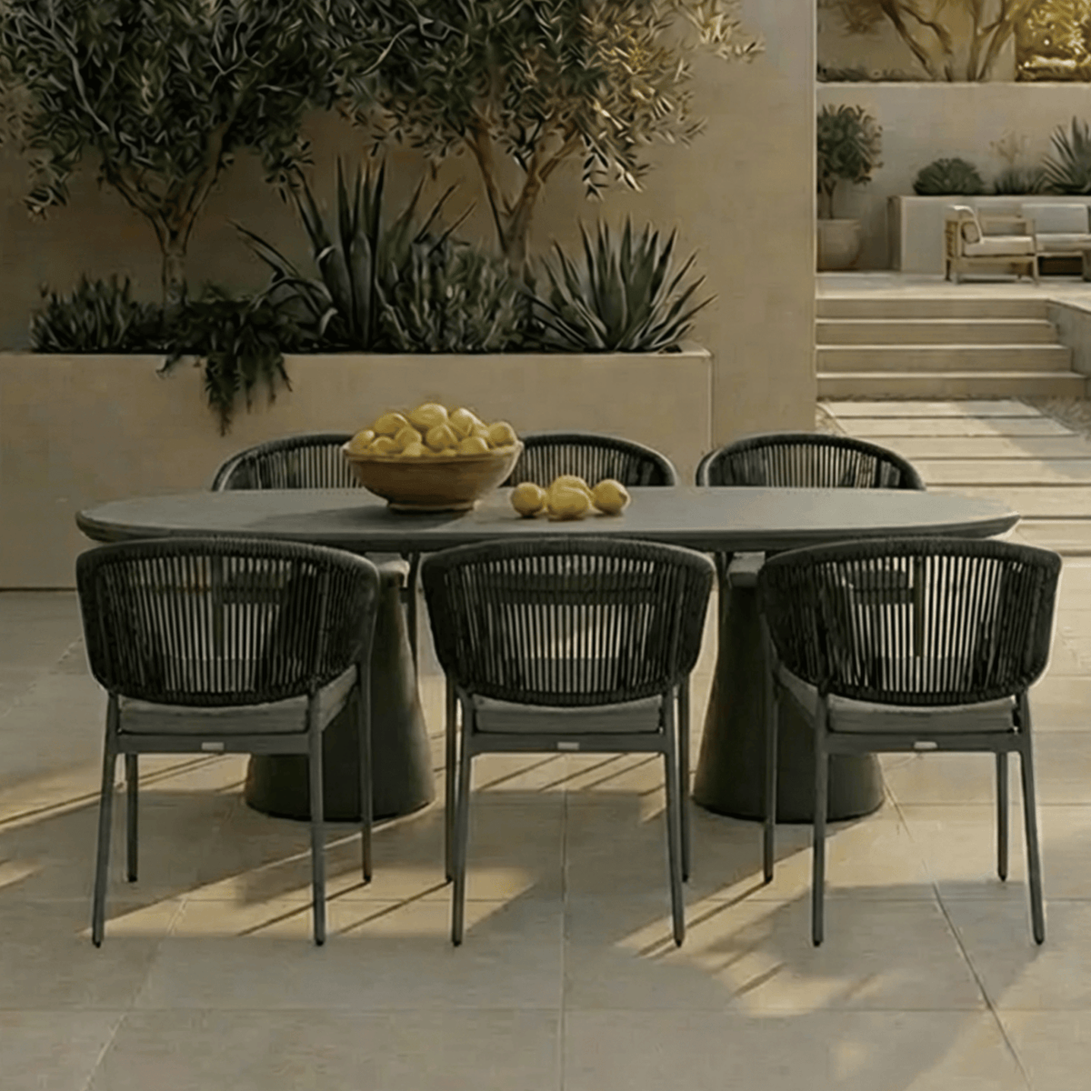 Ponte & Celia 240x110cm 7pce Dining Setting - Lume Outdoor Living