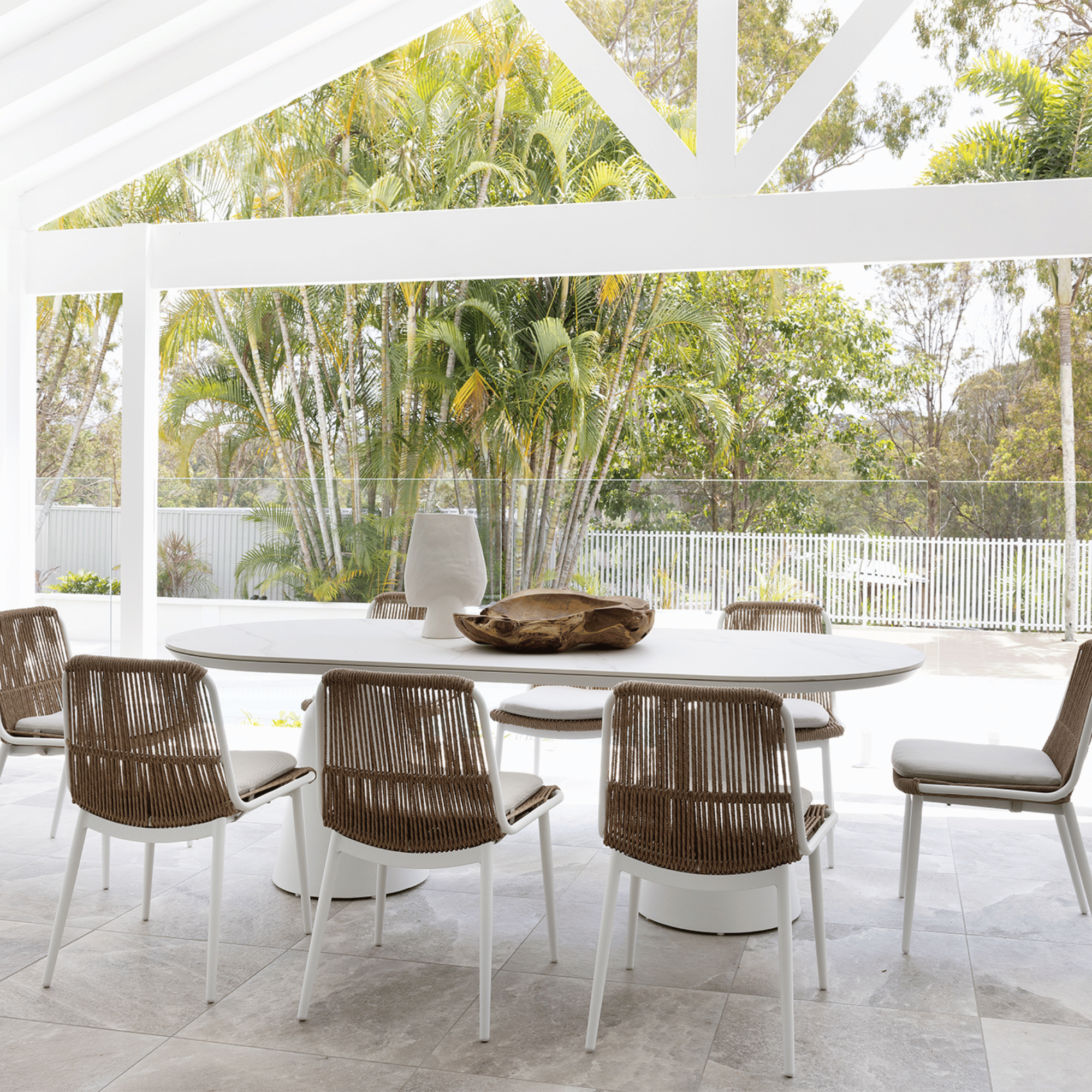 Ponte & Arona 240x110cm 9pce Dining Setting