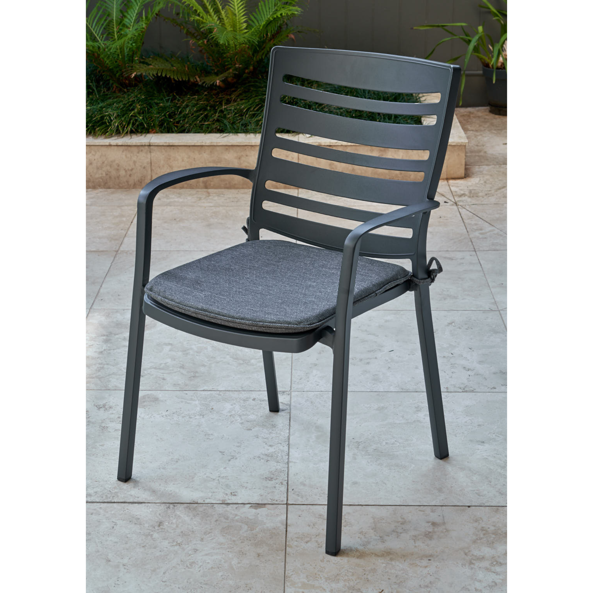 Portsea outdoor dining chair - charcoal