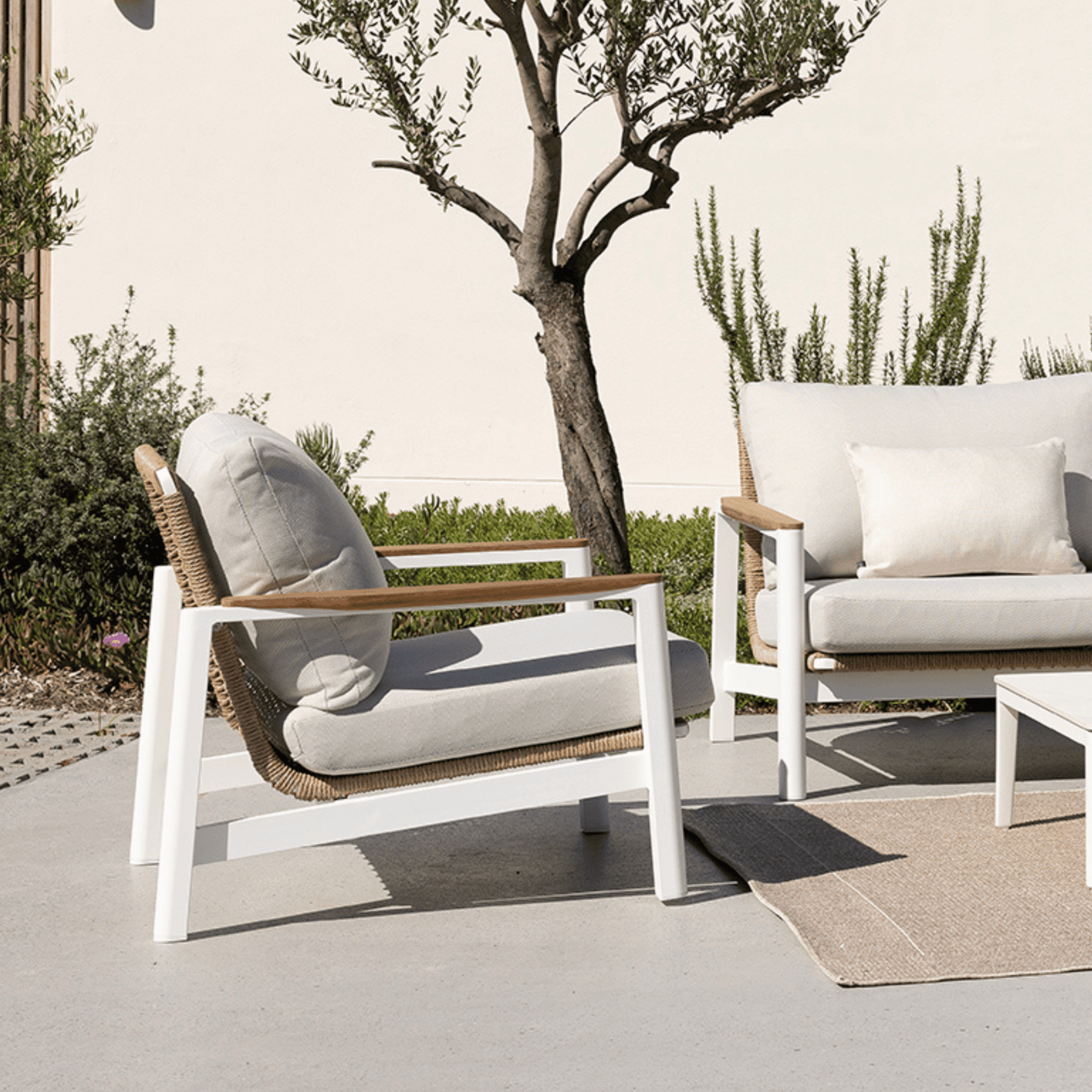 Reyne Lounge Setting - 4 piece White Outdoor Lounge - Lume Outdoor Living