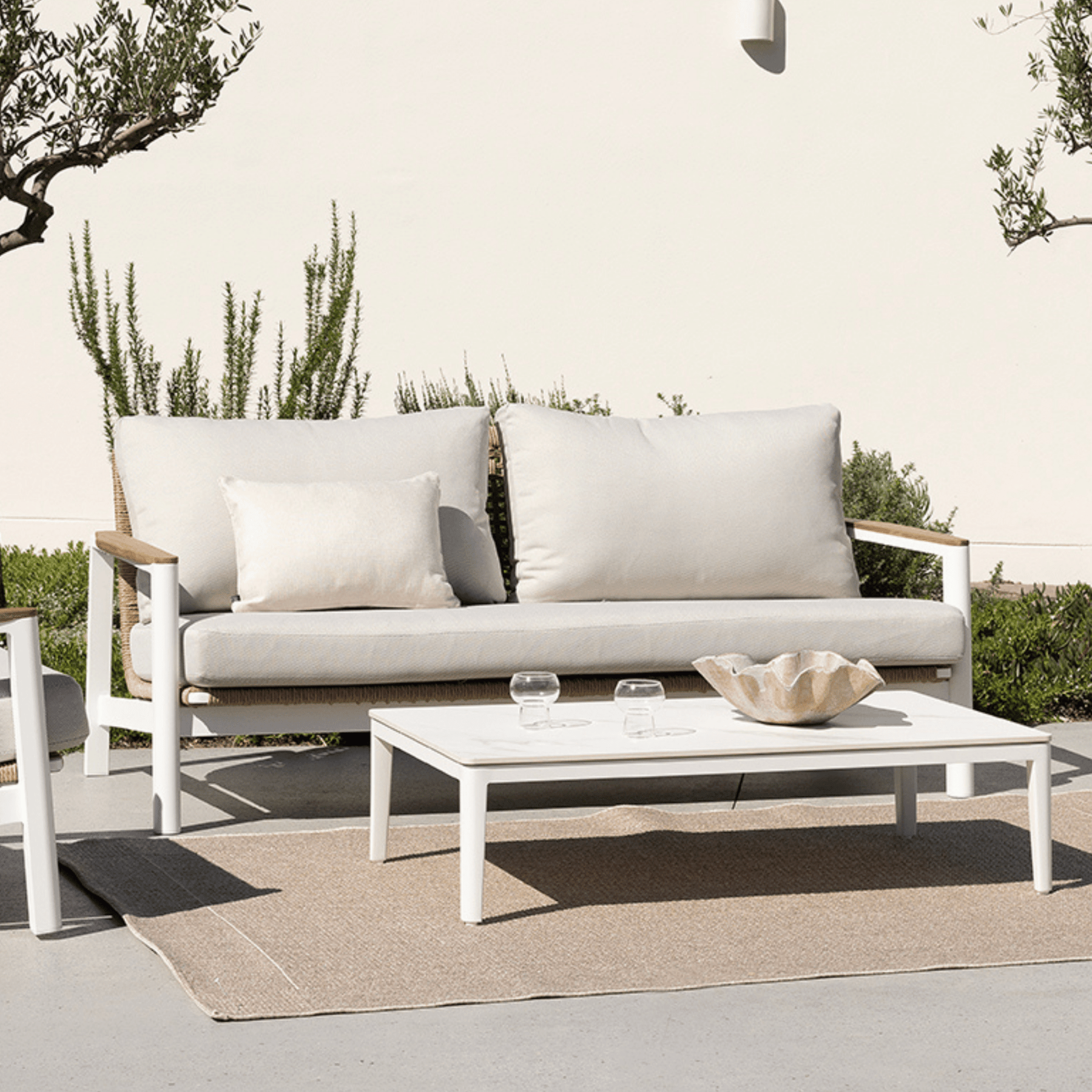 Reyne Lounge Setting - 4 piece White Outdoor Lounge - Lume Outdoor Living