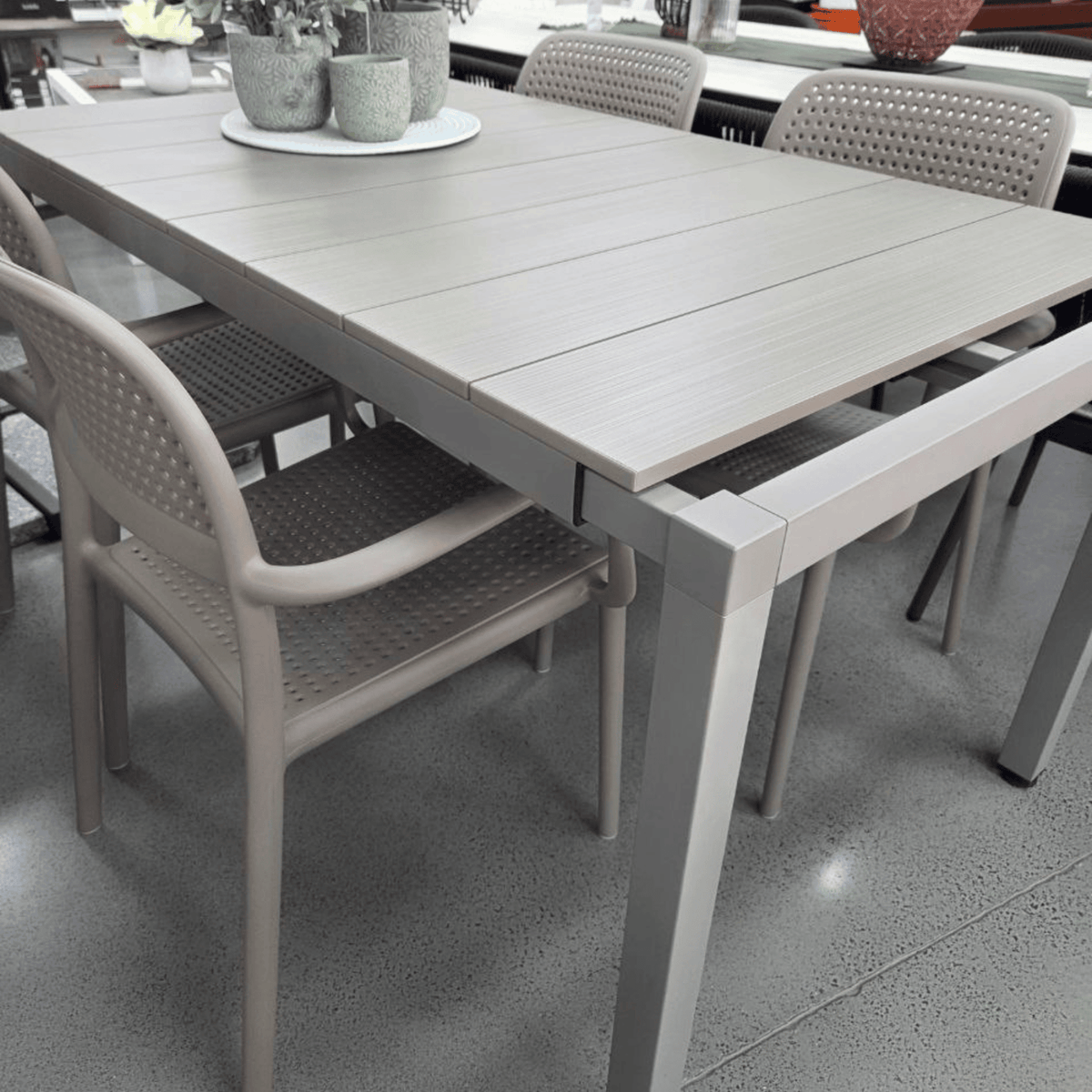 Rio Extendable & Bora 140-210x85cm 5pce Dining Setting - Commercial Grade - Lume Outdoor Living
