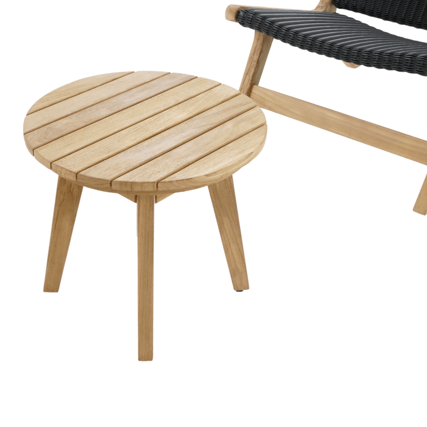 Salem 40cm round, low, outdoor teak side table - Lume Outdoor Living