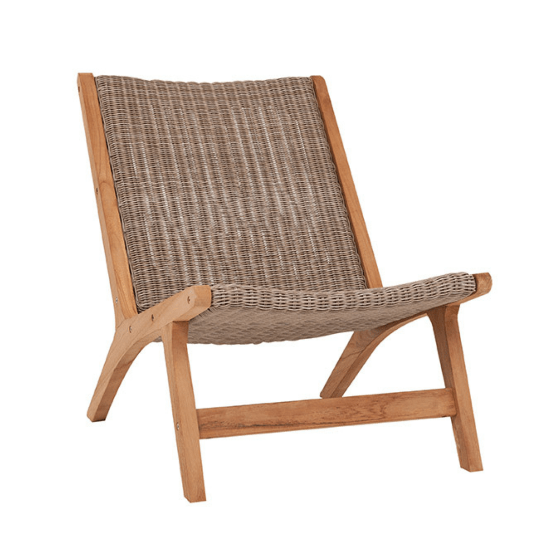 Salem teak and 'irish coffee' wicker outdoor lounge chair - Lume Outdoor Living