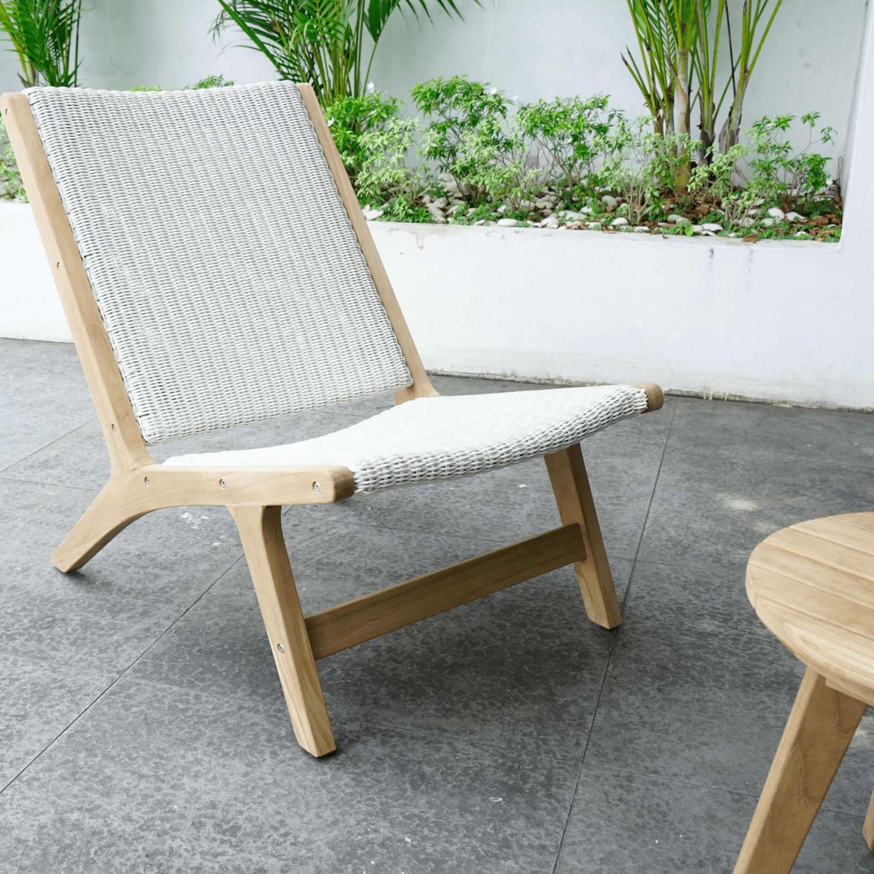 Salem wicker low lounge 3pce outdoor setting - Fantasy white - Lume Outdoor Living