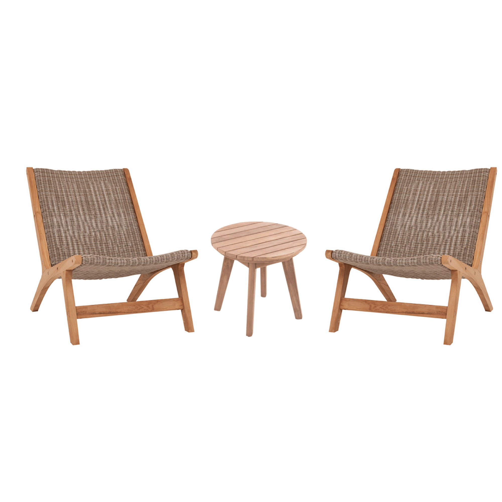 Salem Wicker Low Lounge 3pce Outdoor Setting - Irish Coffee