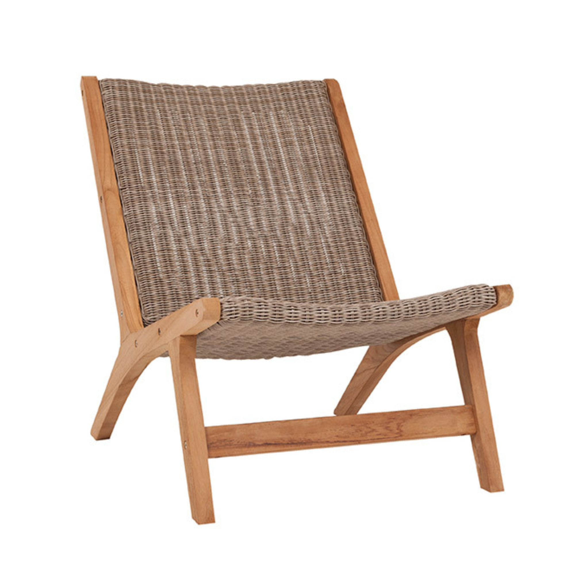 salem low lounge chair teak and wicker