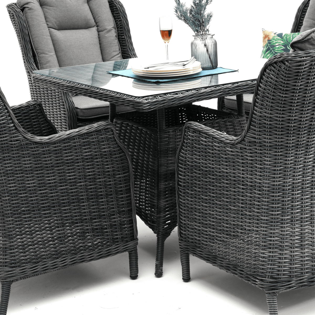 San Jose 90cm Square Dining Table - Castle Grey - Lume Outdoor Living