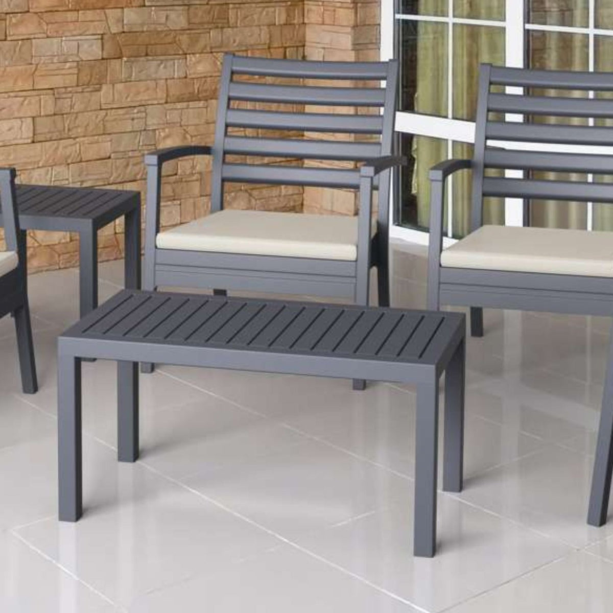 Siesta Ocean 90x45cm Coffee Table - Anthracite - Commercial Grade - Lume Outdoor Living