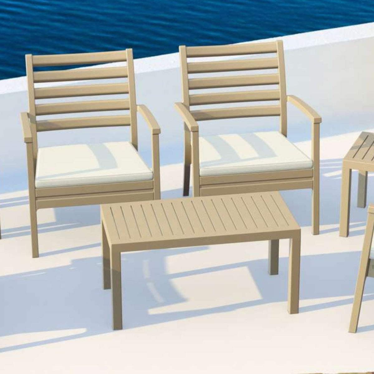 Siesta Ocean 90x45cm Coffee Table - Taupe - Commercial Grade - Lume Outdoor Living