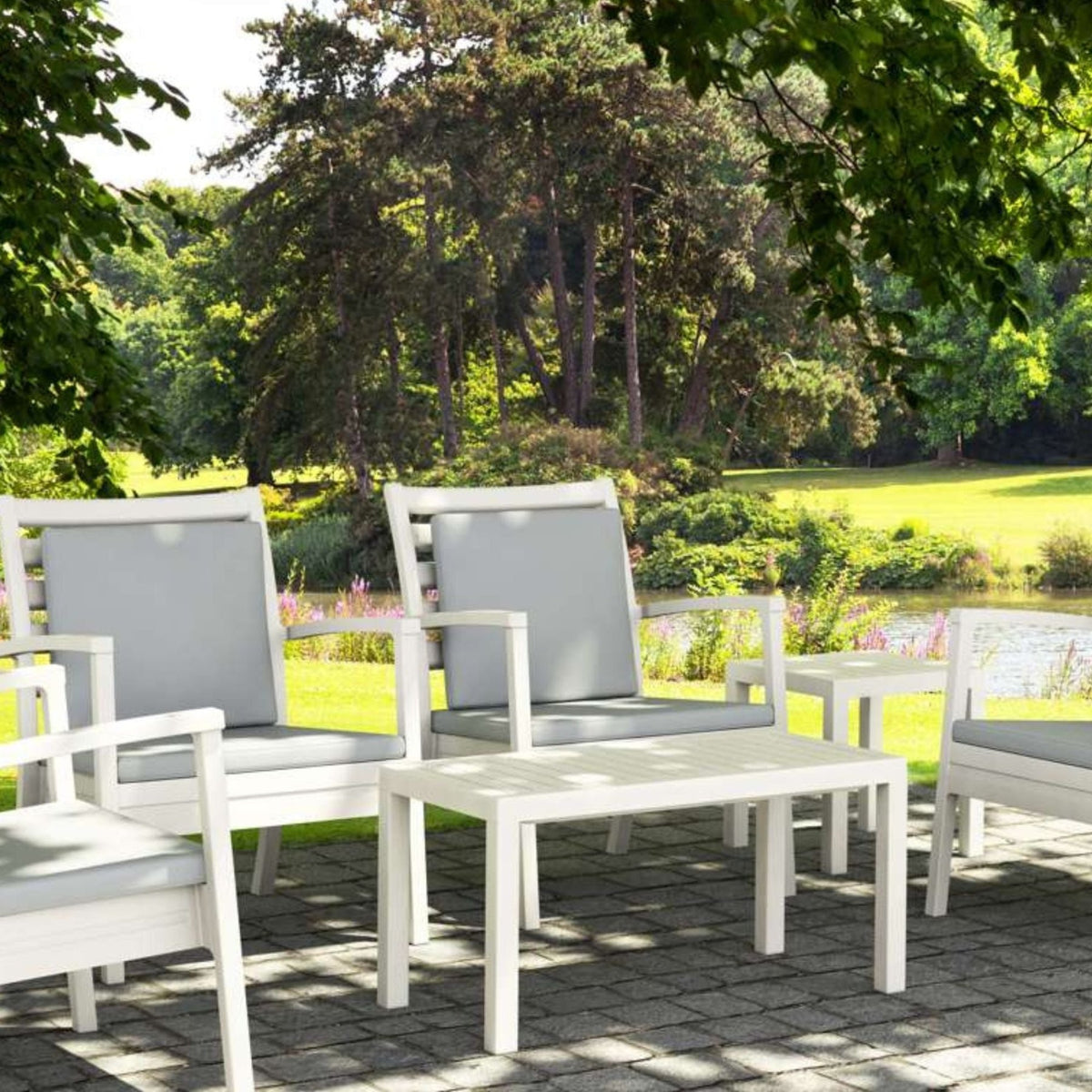Siesta Ocean 90x45cm Coffee Table - White - Commercial Grade - Lume Outdoor Living