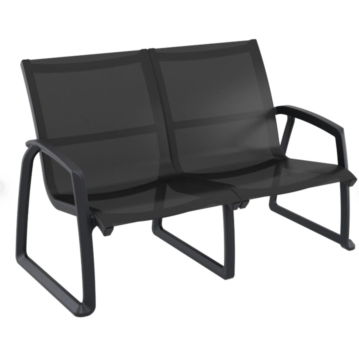 Siesta Pacific 2-Seater Lounge Chair - Black - Commercial Grade - Lume Outdoor Living