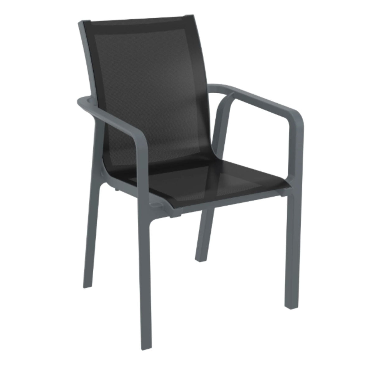 Siesta Pacific Dining Chair - Anthracite - Commercial Grade - Lume Outdoor Living