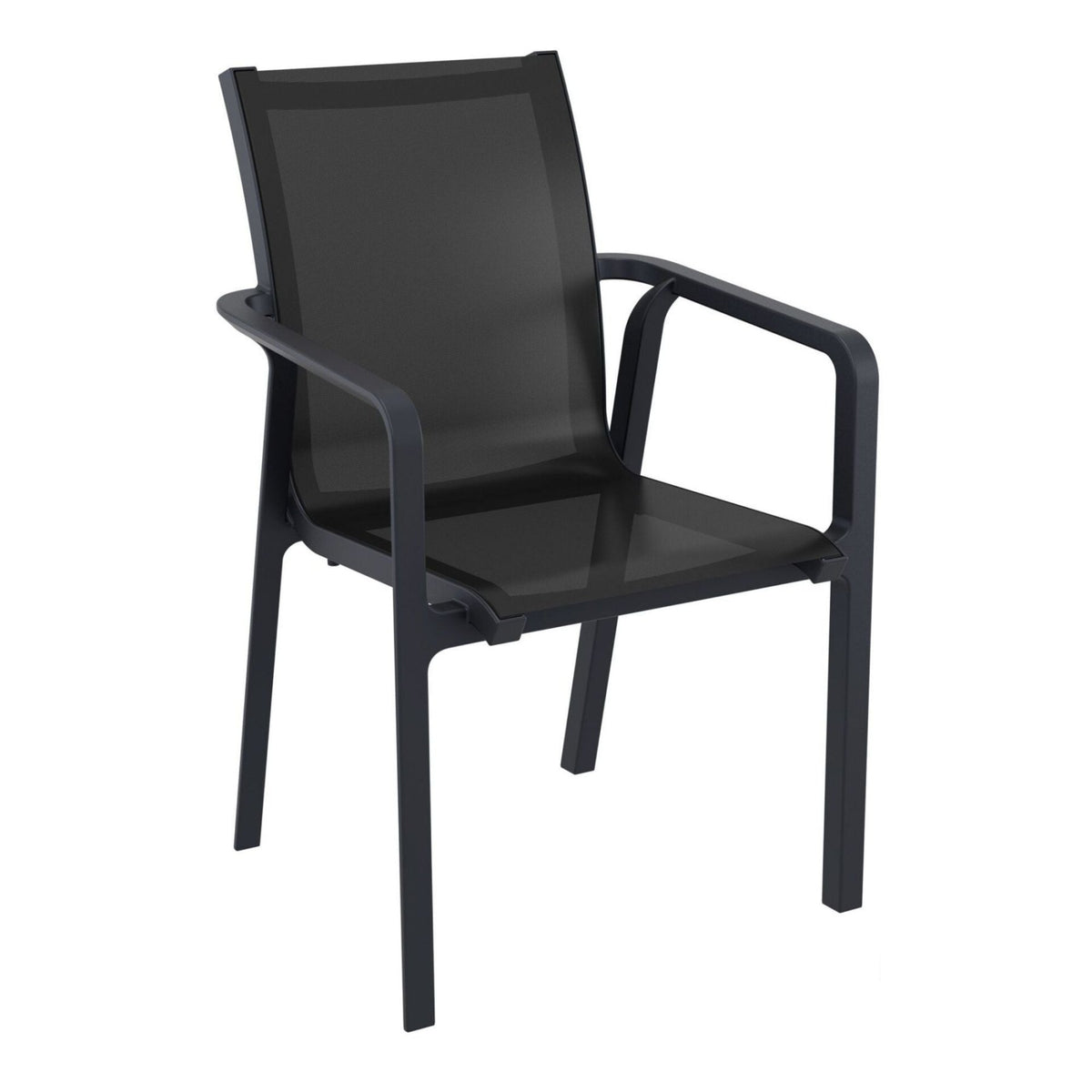 Siesta Pacific Dining Chair - Black - Commercial Grade - Lume Outdoor Living