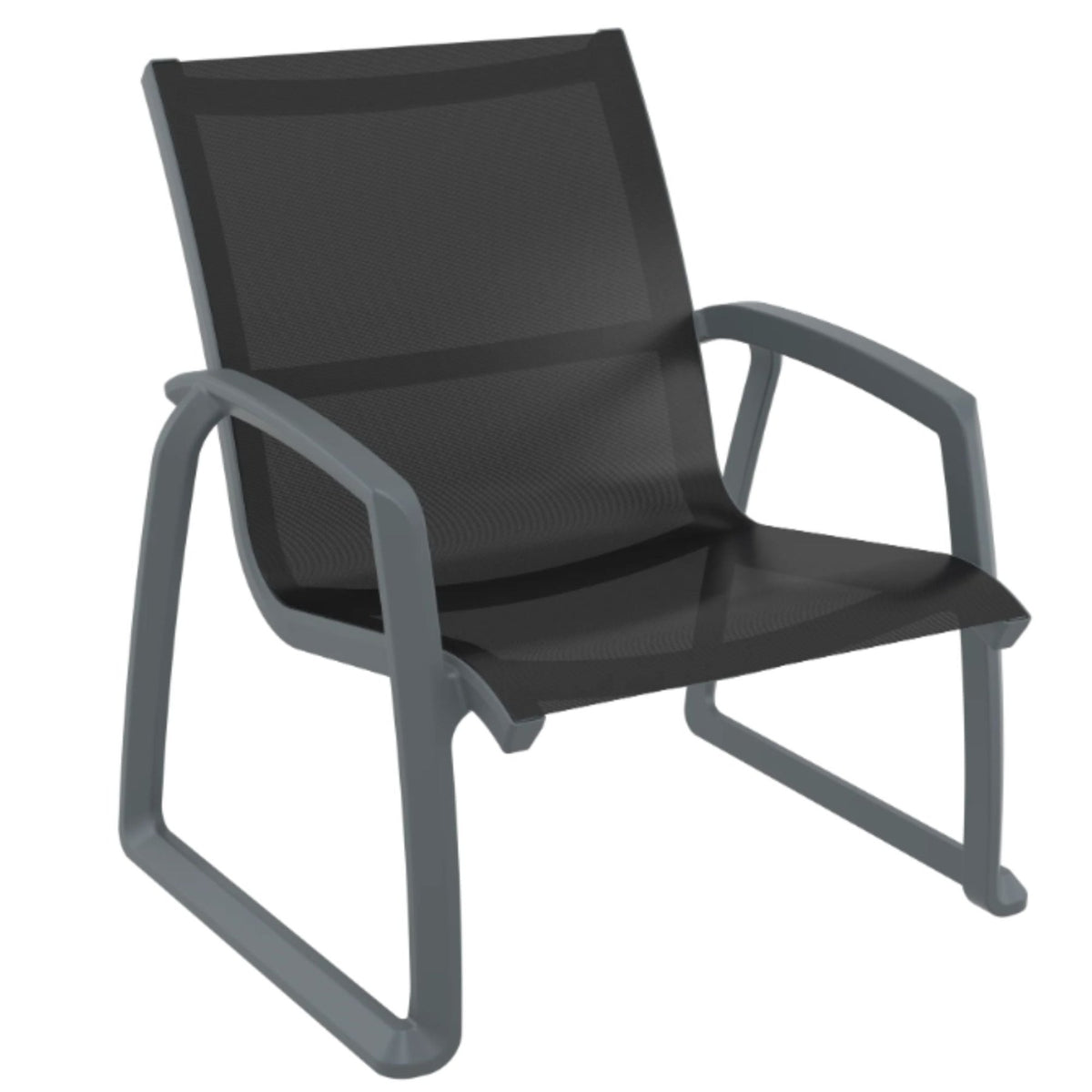 Siesta Pacific Single Lounge Chair - Anthracite - Commercial Grade - Lume Outdoor Living