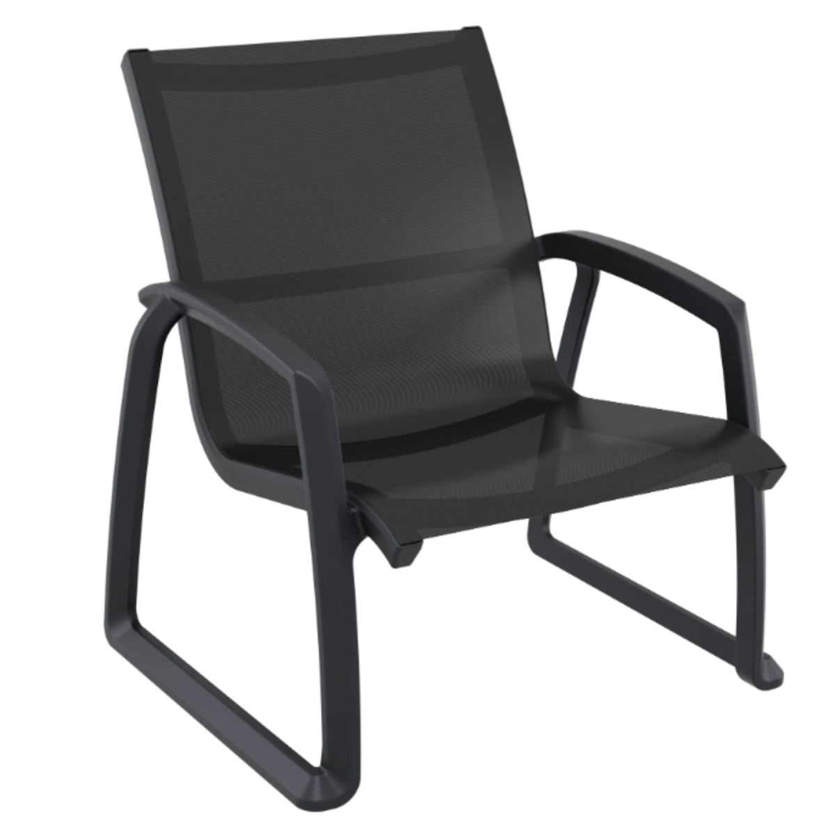 Siesta Pacific Single Lounge Chair - Black - Commercial Grade - Lume Outdoor Living