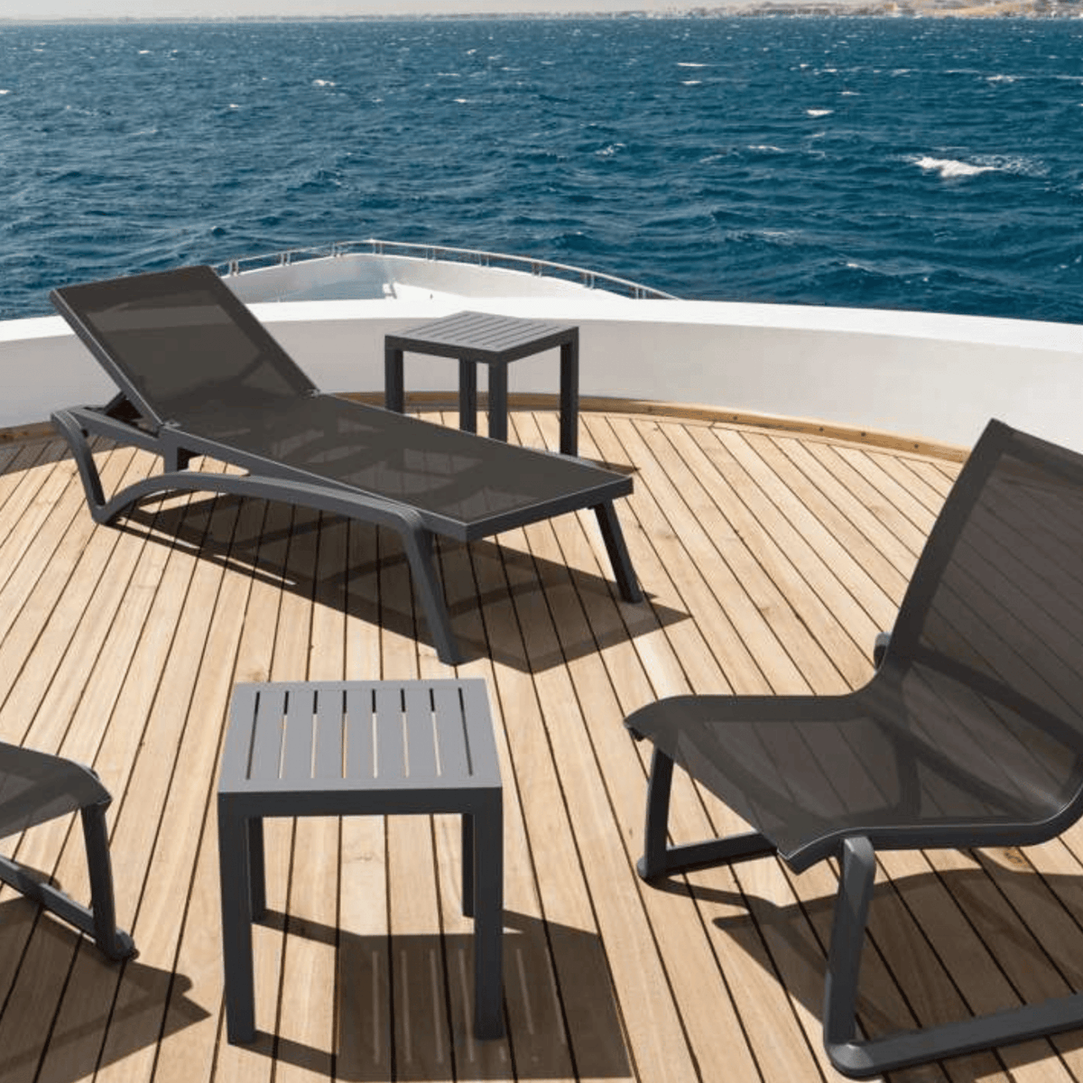 Siesta Pacific Sunlounge - Anthracite - Commercial Grade - Lume Outdoor Living