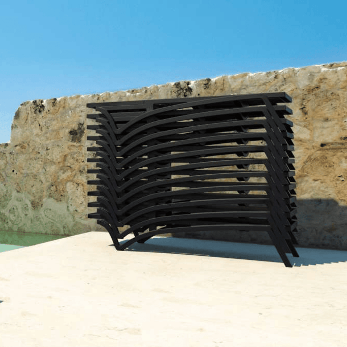 Siesta Pacific Sunlounge - Black - Commercial Grade - Lume Outdoor Living