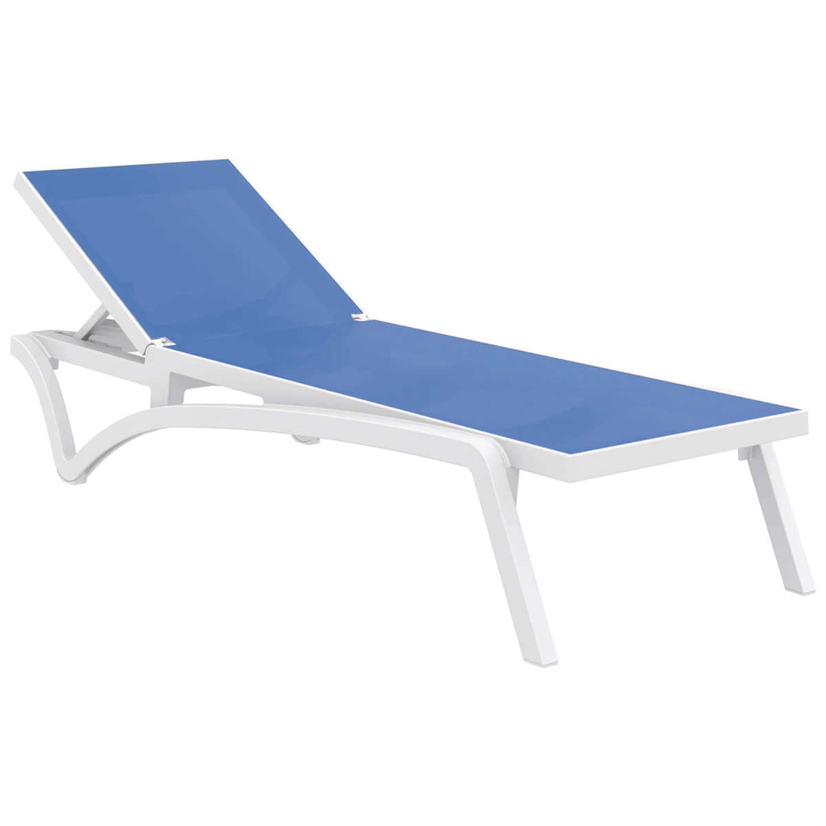 Siesta Pacific Sunlounge - White/Blue - Commercial Grade - Lume Outdoor Living