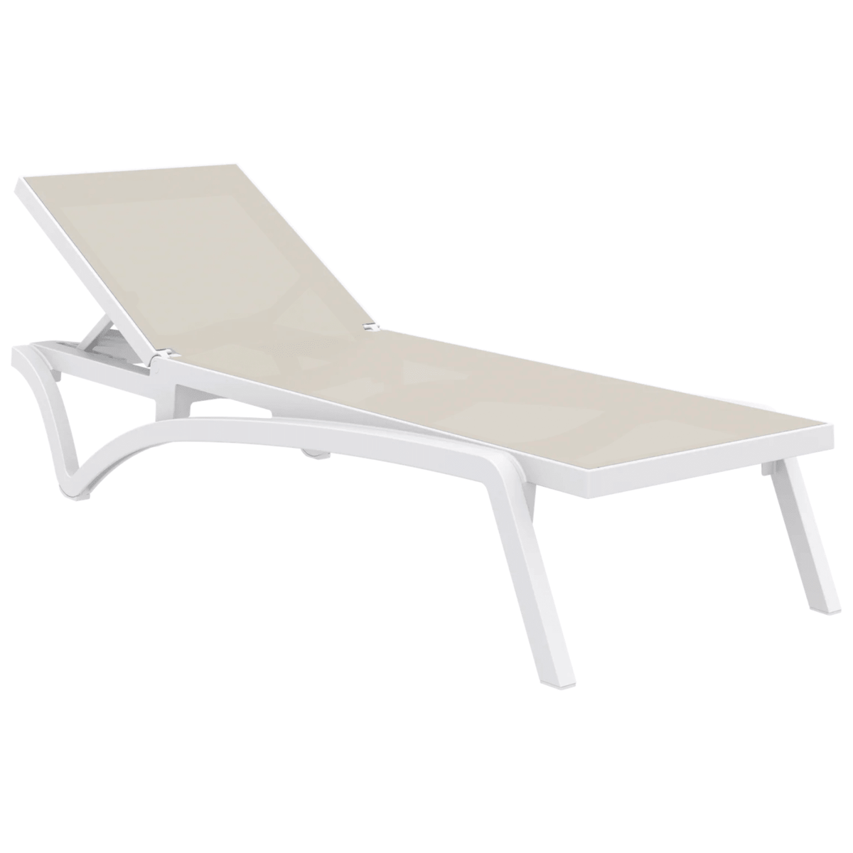Siesta Pacific Sunlounge - White/Taupe - Commercial Grade - Lume Outdoor Living