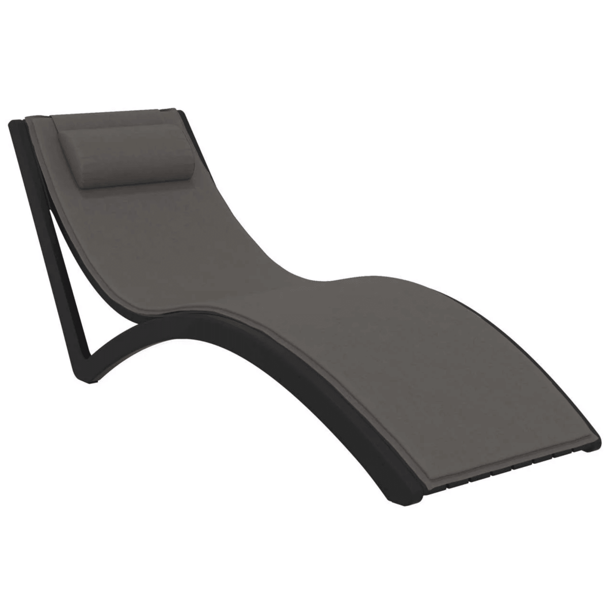 Siesta Slim Sunlounge - Black - Commercial Grade - Lume Outdoor Living