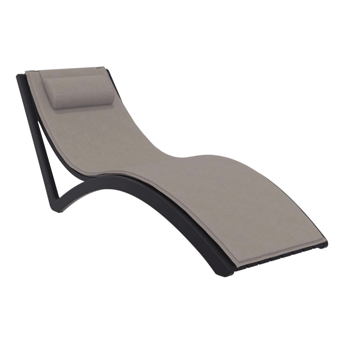 Siesta Slim Sunlounge - Black - Commercial Grade - Lume Outdoor Living