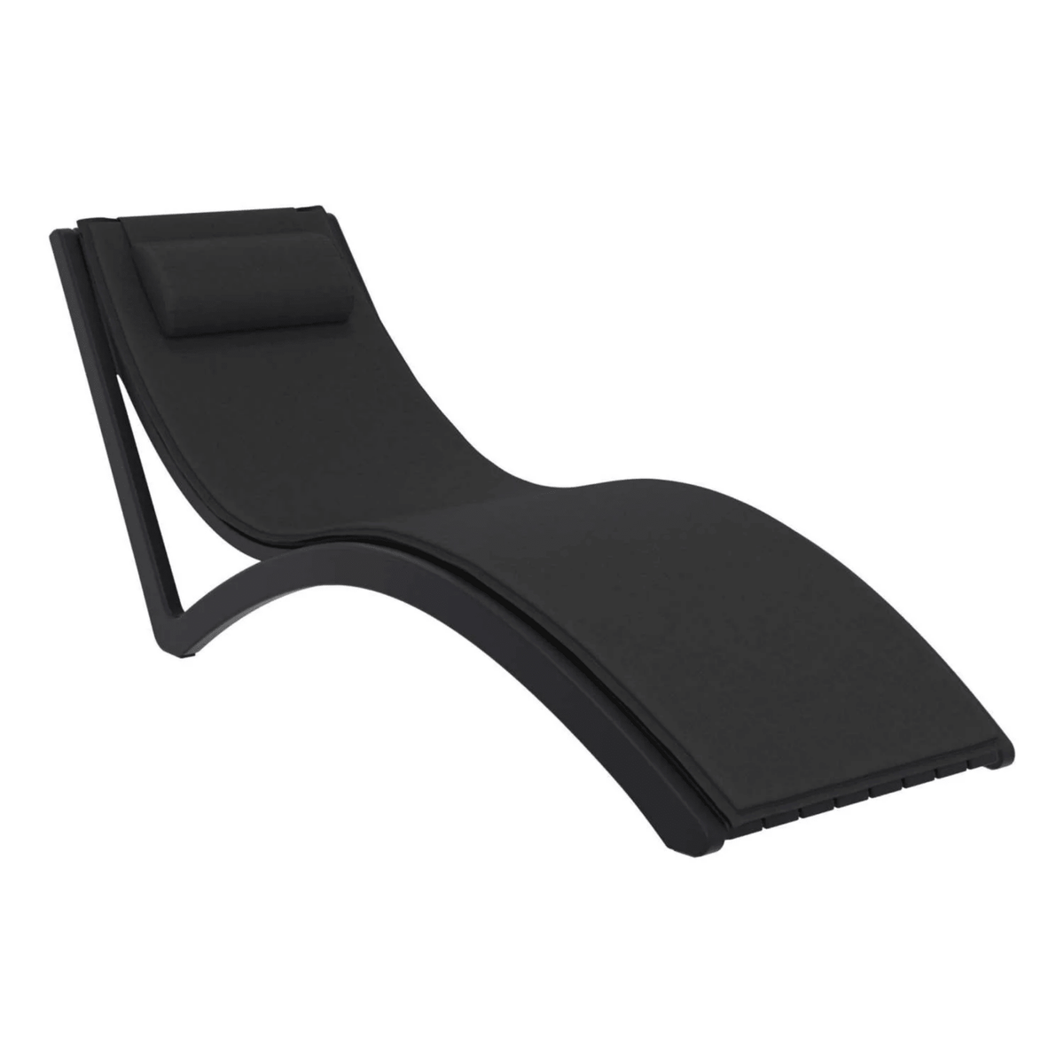 Siesta Slim Sunlounge - Black - Commercial Grade - Lume Outdoor Living