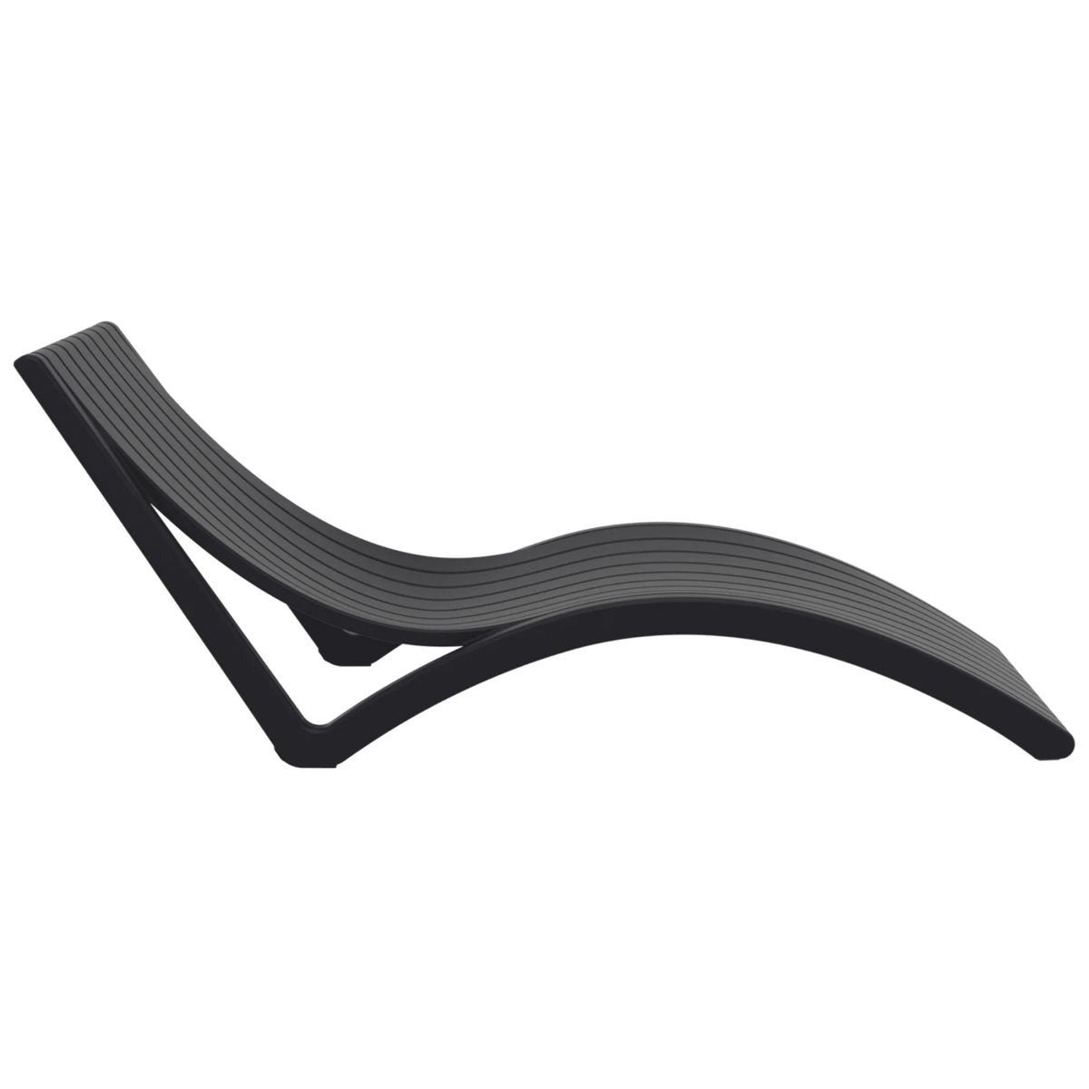 Siesta Slim Sunlounge - Black - Commercial Grade - Lume Outdoor Living