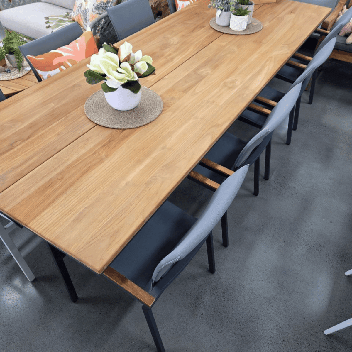Stockholm & Cortez 280x100cm 9pce Dining Setting - Lume Outdoor Living