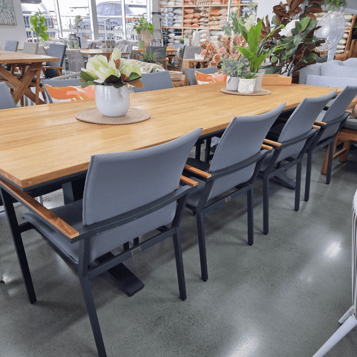 Stockholm & Cortez 280x100cm 9pce Dining Setting - Lume Outdoor Living