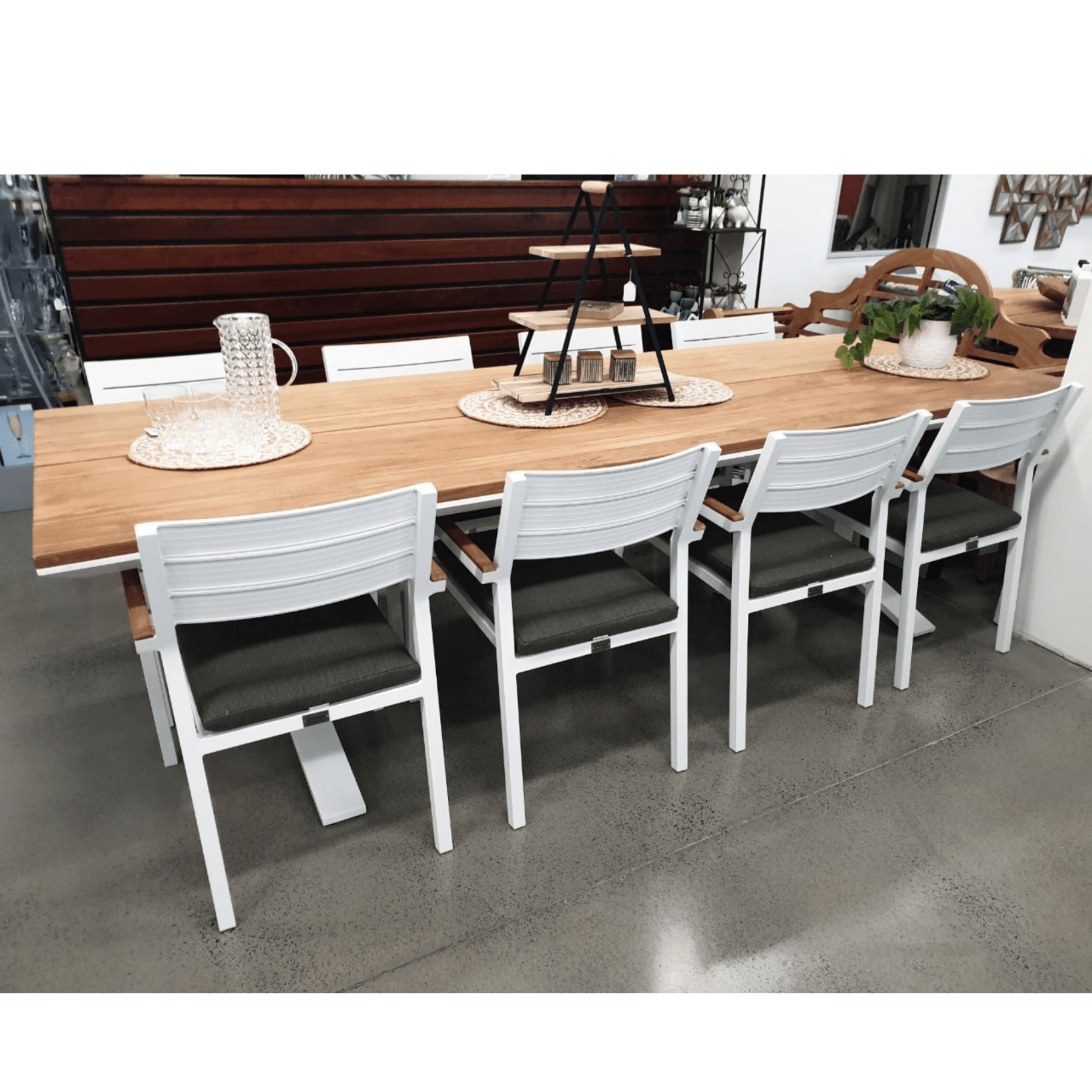 Stockholm table with Essex chairs - 9 piece outdoor dining setting - Lume Outdoor Living