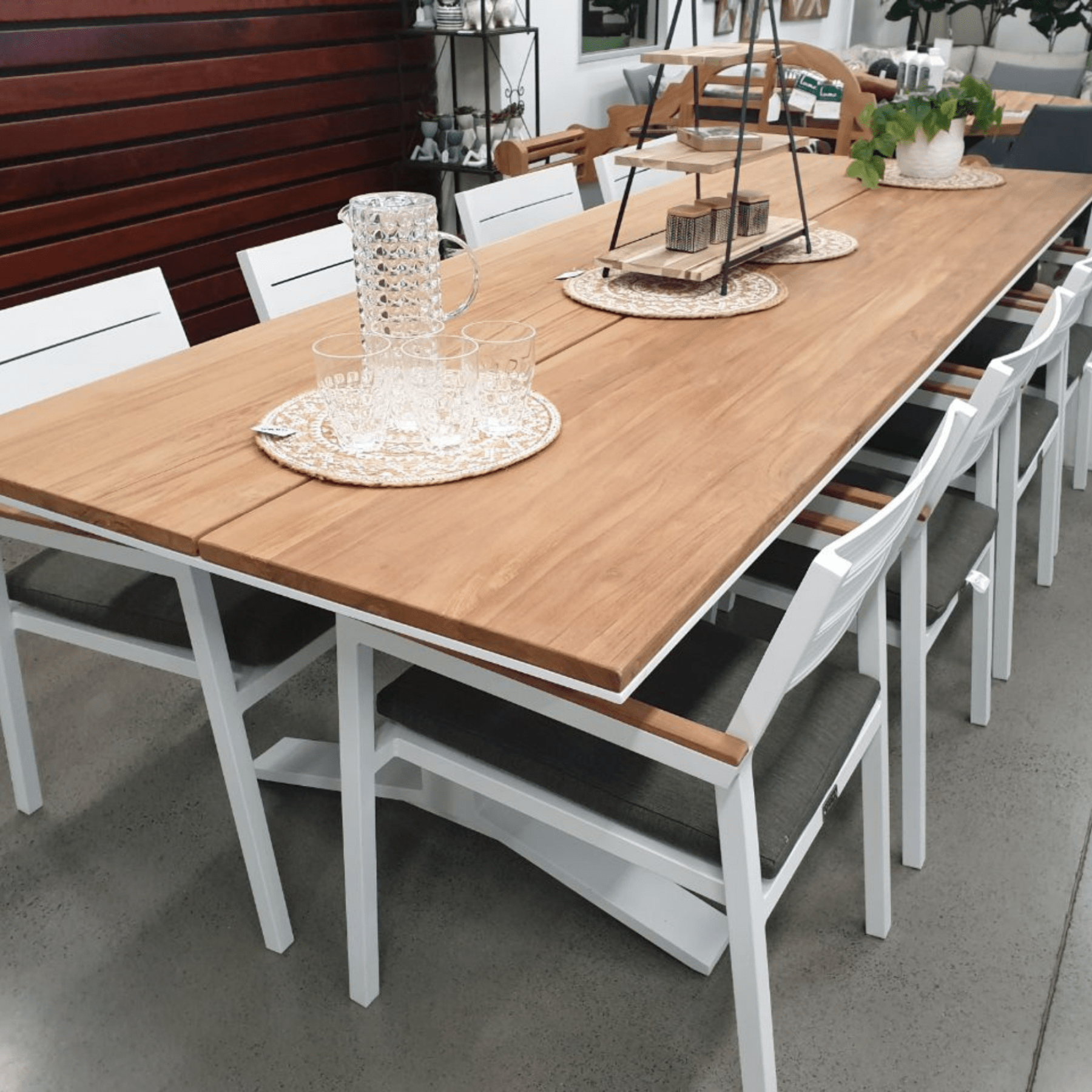 Stockholm table with Essex chairs - 9 piece outdoor dining setting - Lume Outdoor Living