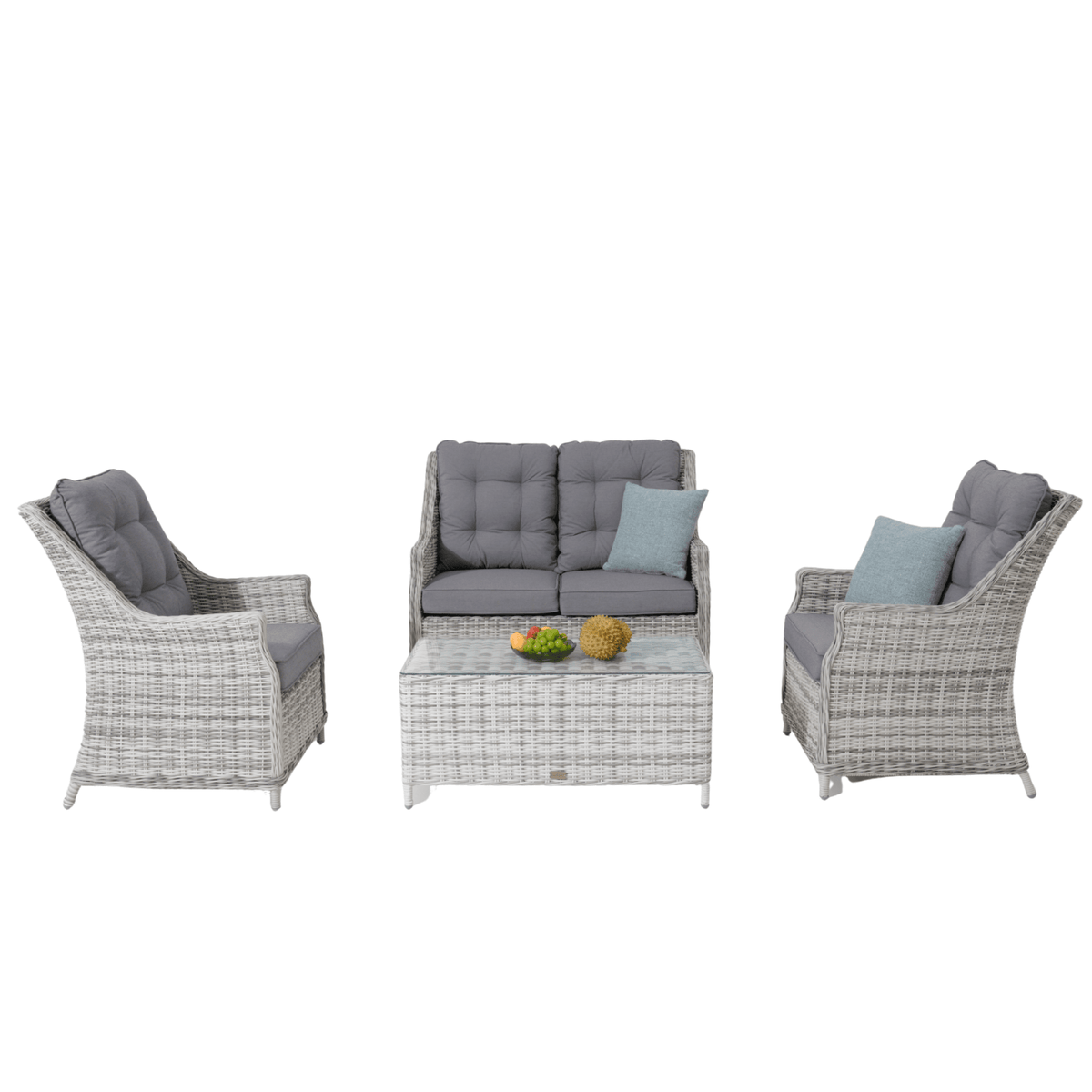 Swiss 4pce Lounge Setting with 2-seater - Zen White - Lume Outdoor Living