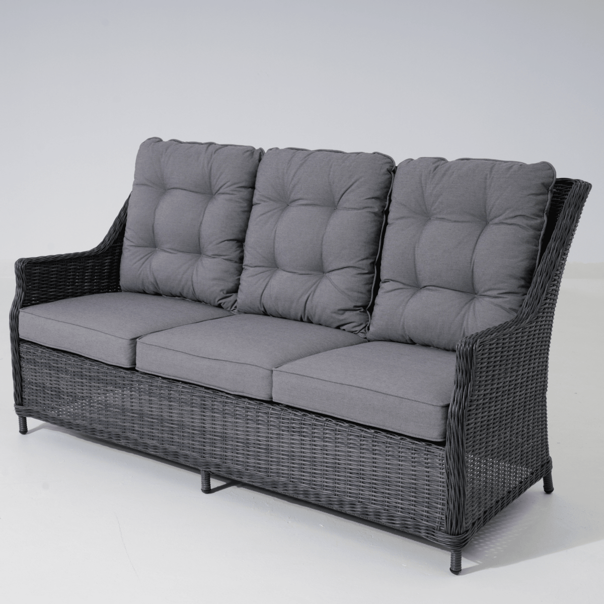 Swiss 4pce Lounge Setting with 3-seater - Castle Grey - Lume Outdoor Living