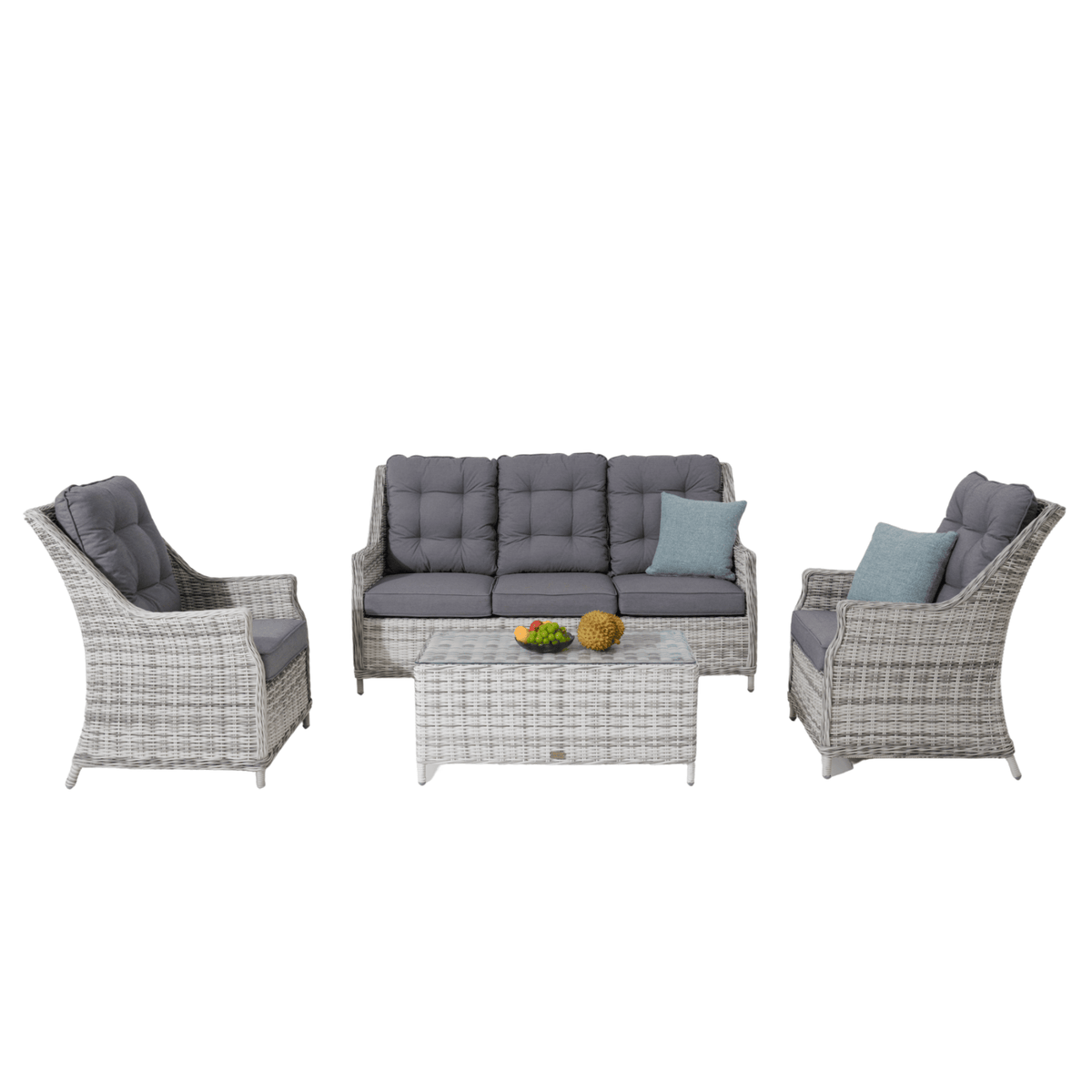 Swiss 4pce Lounge Setting with 3-seater - Zen White - Lume Outdoor Living