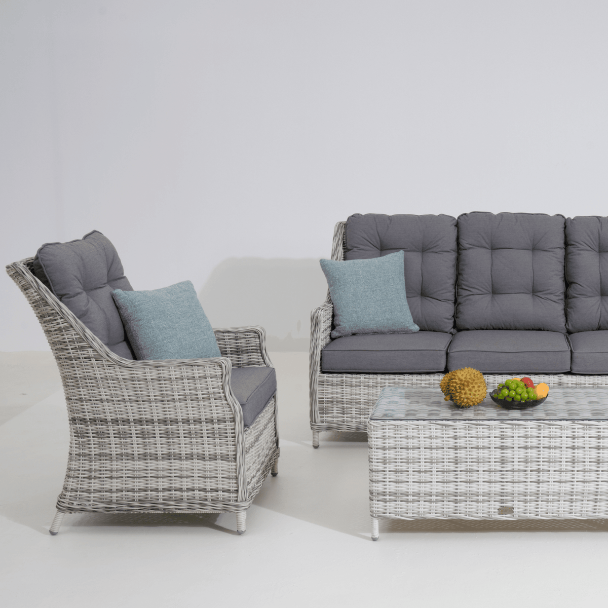 Swiss 4pce Lounge Setting with 3-seater - Zen White - Lume Outdoor Living