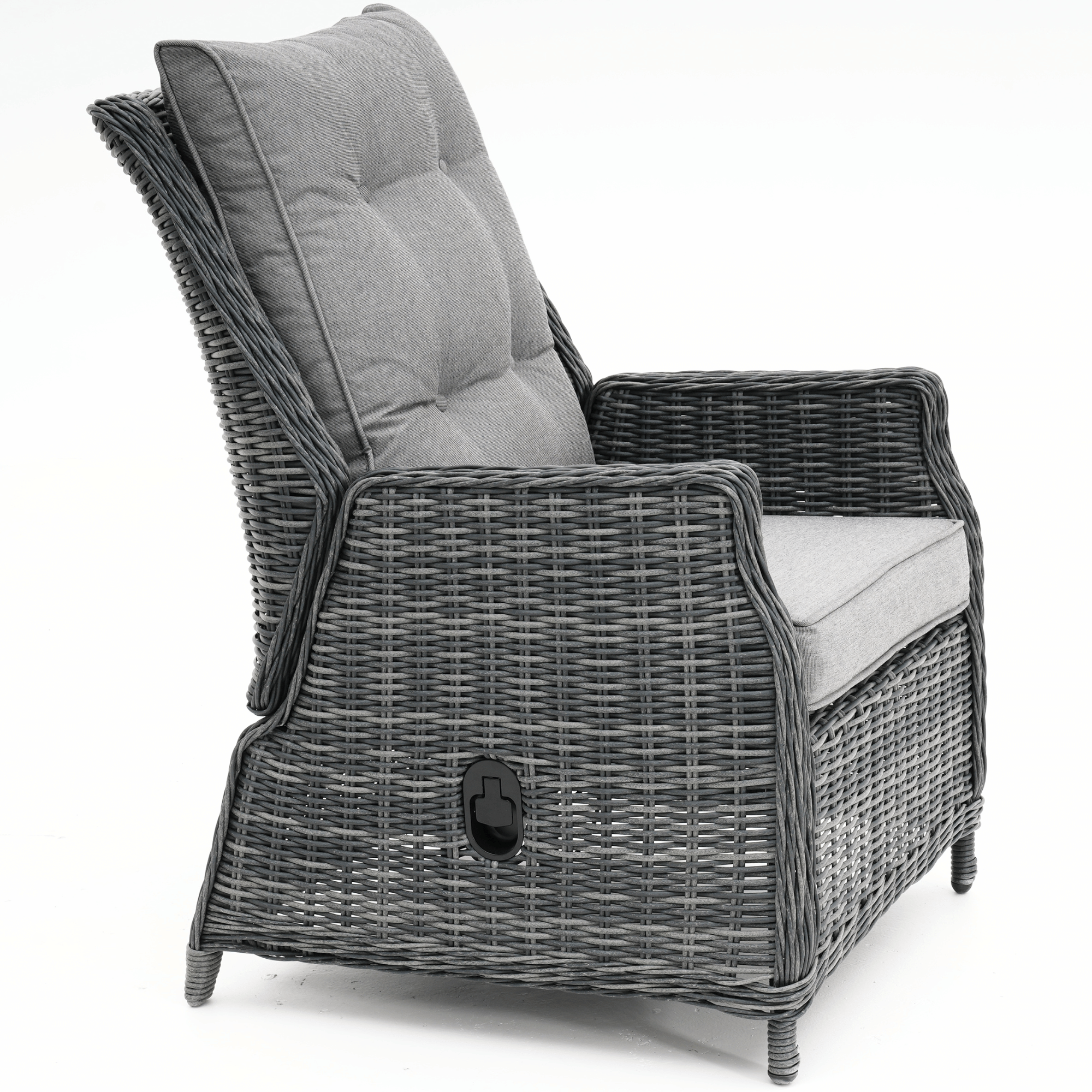 Swiss 6pce Outdoor Lounge Dining Wicker Set with Recliners - Castle Grey