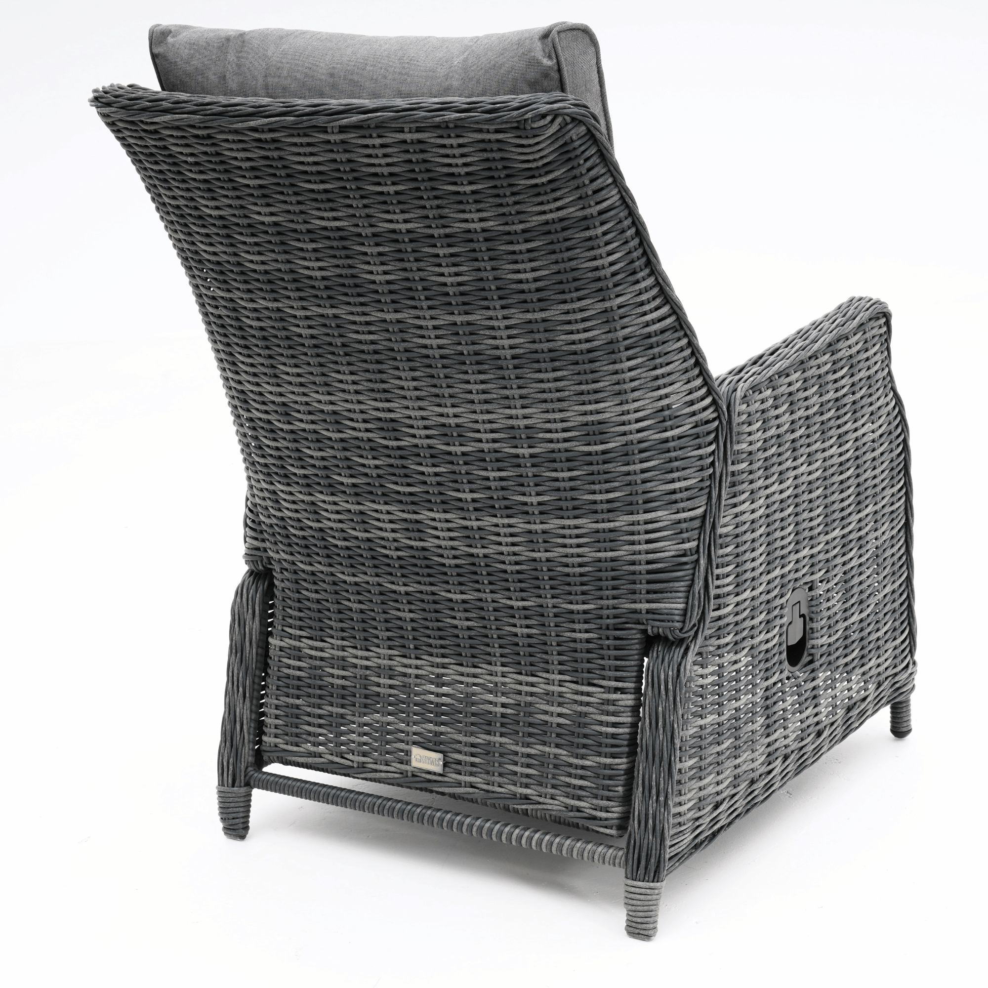Swiss 6pce Outdoor Lounge Dining Wicker Set with Recliners - Castle Grey