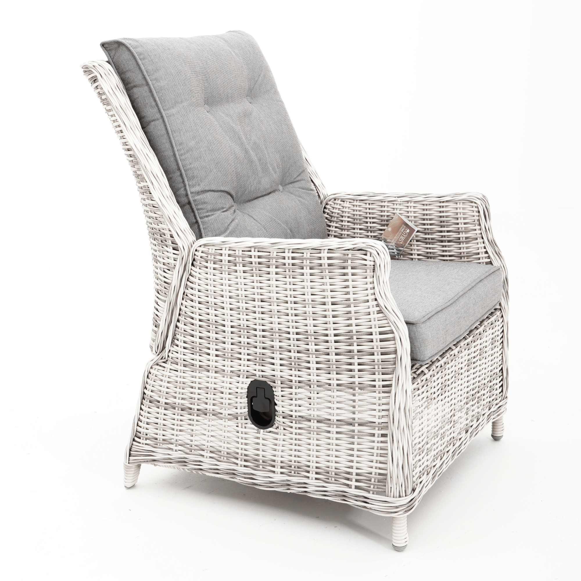 Swiss 6pce Outdoor Lounge Dining Wicker Set with Recliners - Zen White