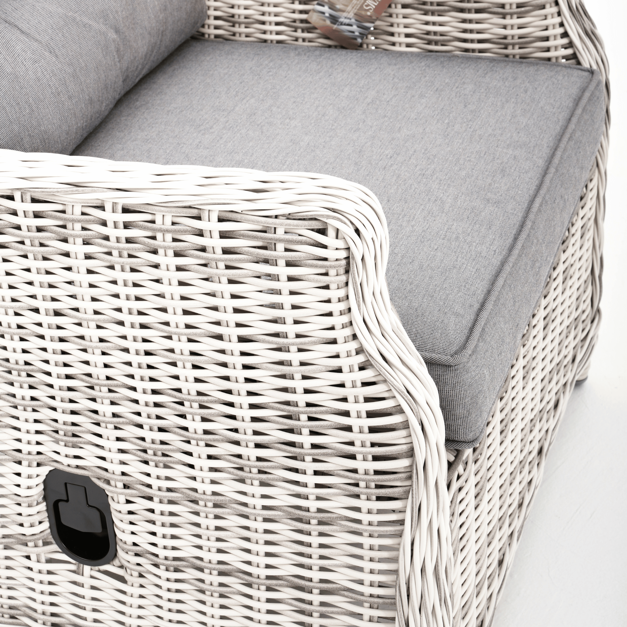 Swiss 6pce Outdoor Lounge Dining Wicker Set with Recliners - Zen White