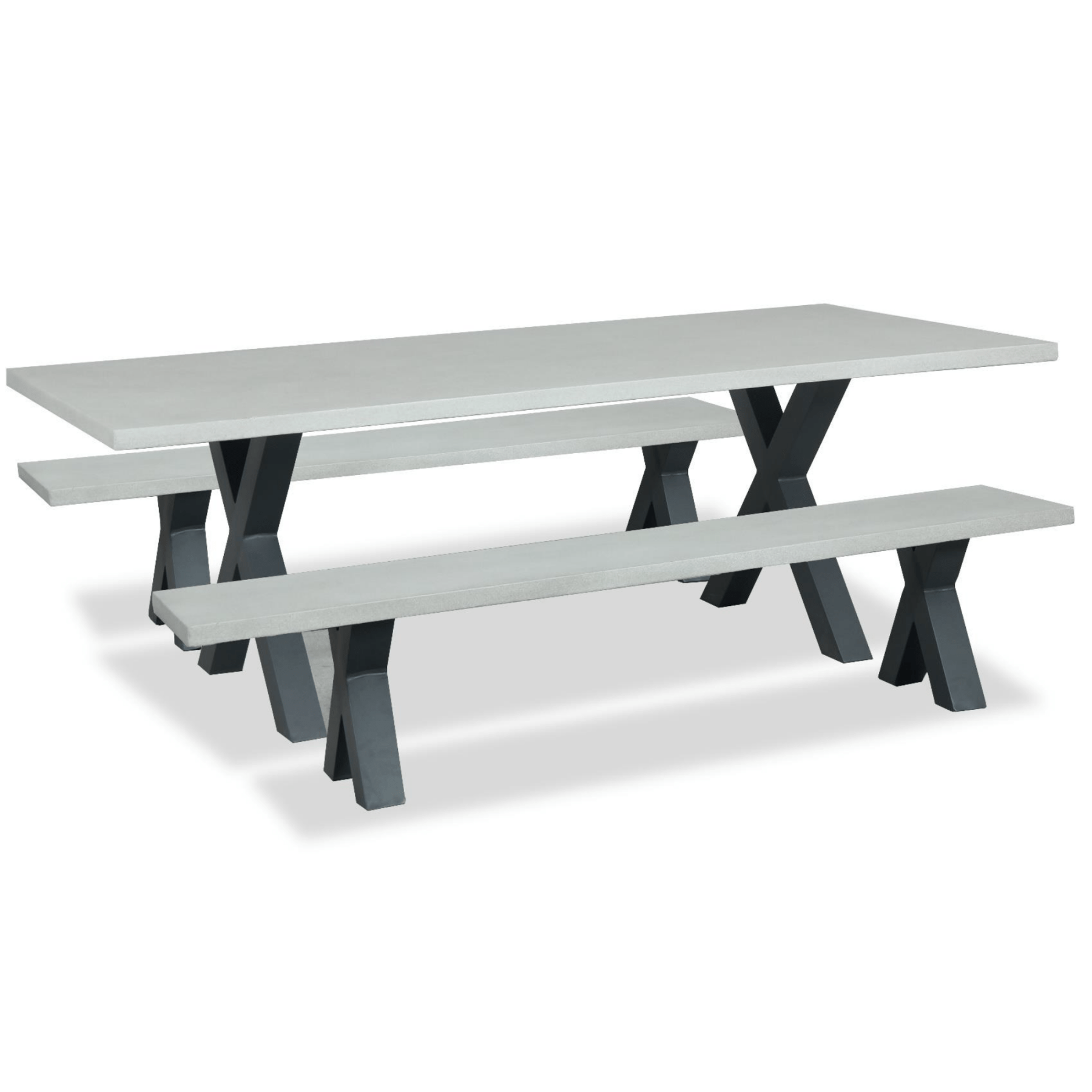 Switch GRC 3pce outdoor bench setting - gunmetal grey - Lume Outdoor Living