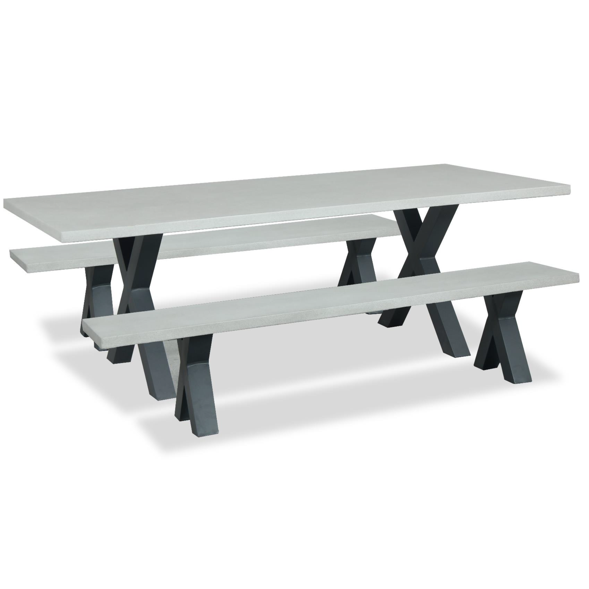 Switch GRC 3pce outdoor bench setting - gunmetal grey