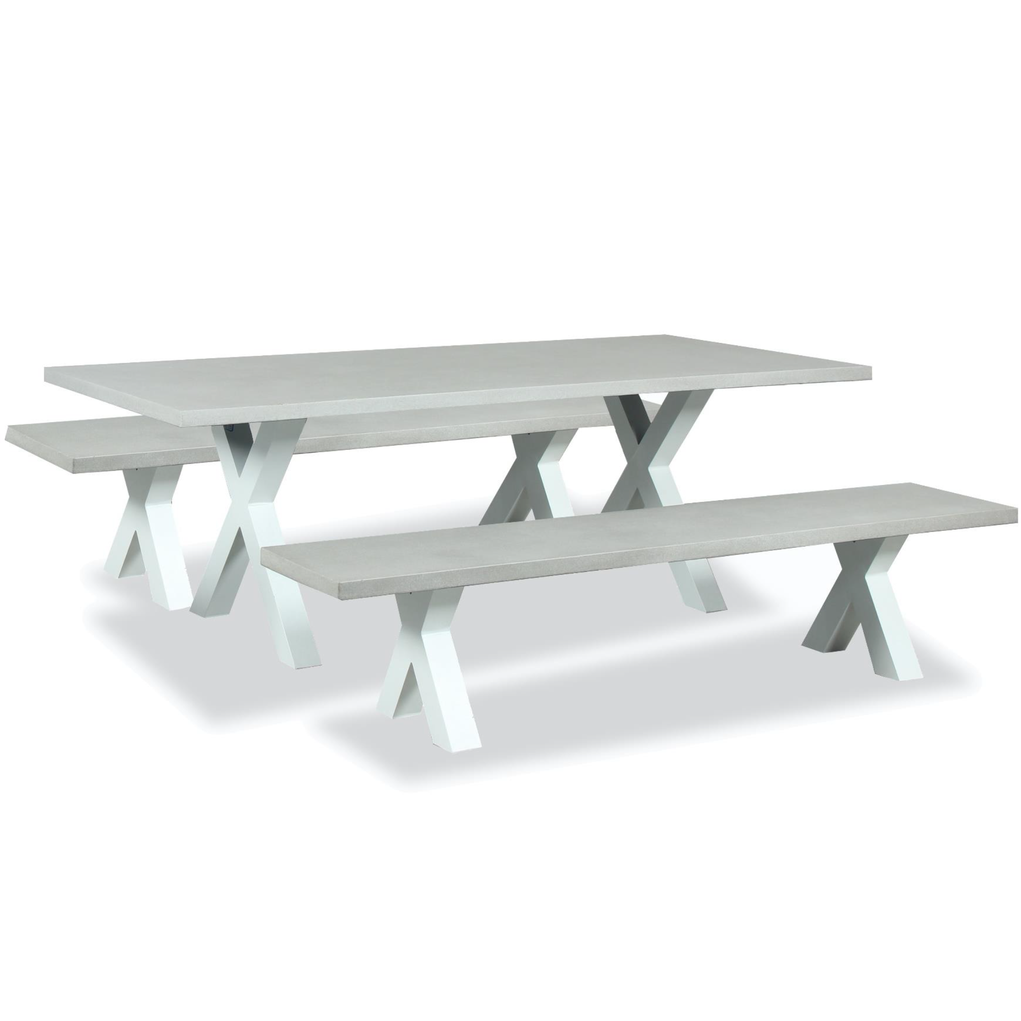 Switch Cement & Aluminium Cross Leg Bench Setting White