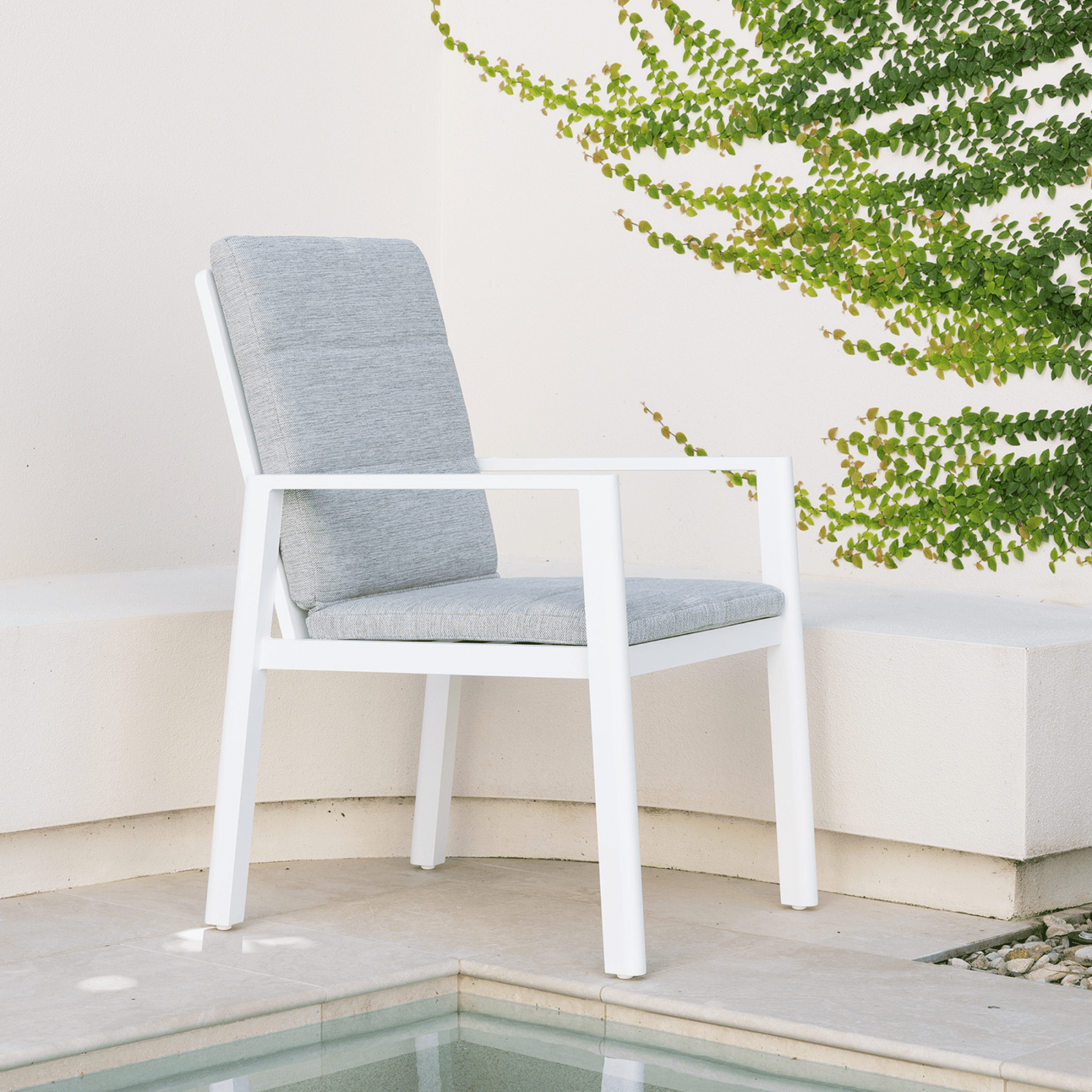 Trend Outdoor Dining Chair - White/Light Grey Fleck - Lume Outdoor Living