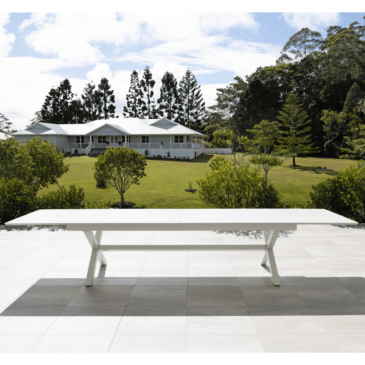 Tropea Medium Extendable 216-297x100cm Dining Table - White - Lume Outdoor Living